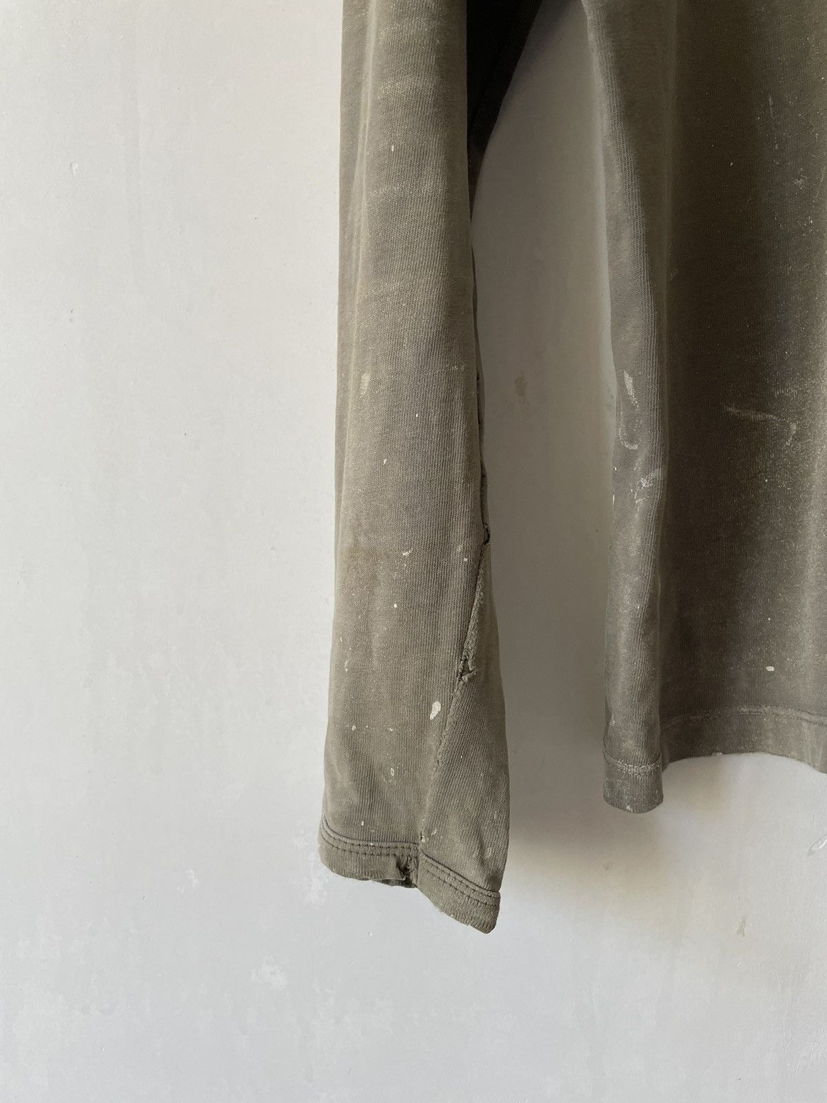 Vintage hand made trashed long sleeve khaki green faded Size US S / EU 44-46 / 1 - 5 Thumbnail