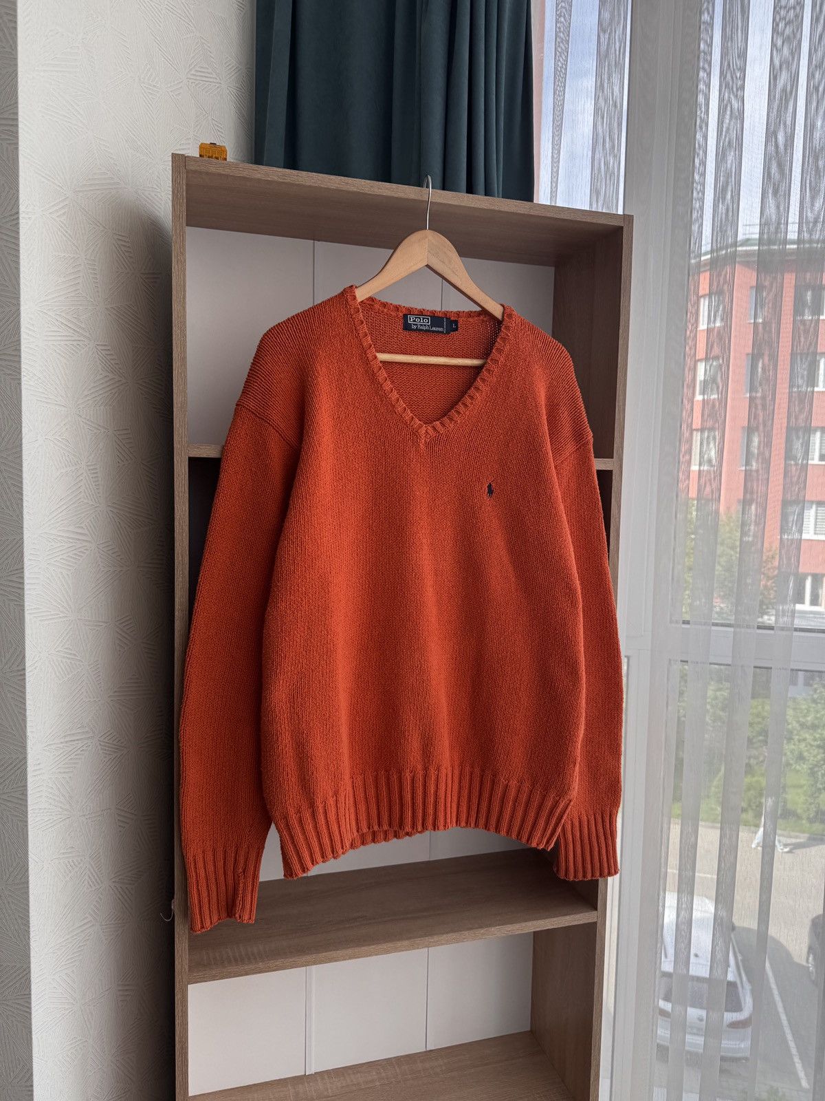 Polo Ralph Lauren × Vintage Vintage Polo Ralph Lauren Orange Heavyweight Knit Sweater Size US L / EU 52-54 / 3 - 2 Thumbnail