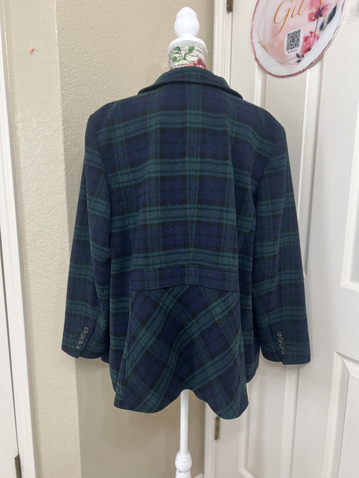 Talbots Talbots Blue and Green Plaid wool Blazer size 22W Size 3XL / US 20-22 - 3 Thumbnail
