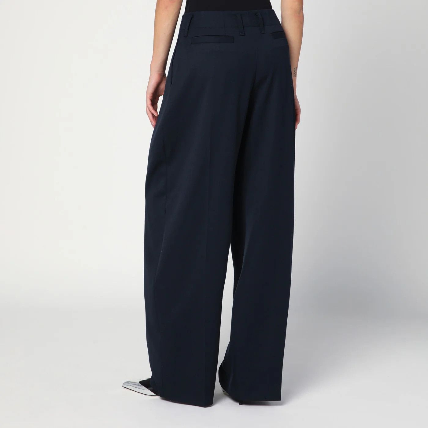 Alexander McQueen o1d2blof0426 Wool Trousers in Navy Blue Size 27" / US 4 / IT 40 - 4 Thumbnail