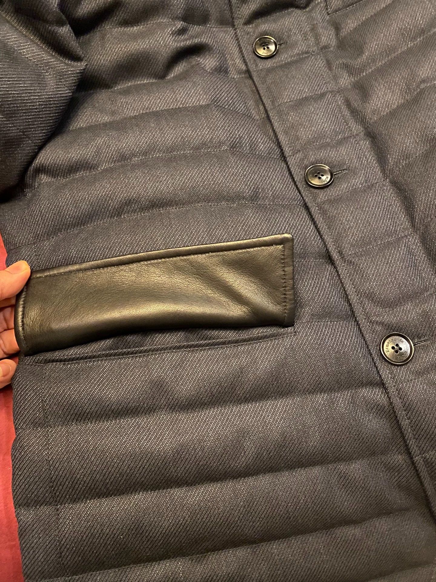 Ermenegildo Zegna Zegna Mainline Leather 90% Down Waterproof Wool Jacket 48 Size US M / EU 48-50 / 2 - 4 Thumbnail