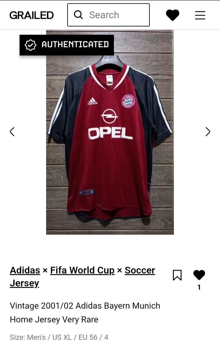 Adidas Vintage 2001/02 Adidas Bayern Munich Home Jersey Very Rare Size US XL / EU 56 / 4 - 14 Thumbnail