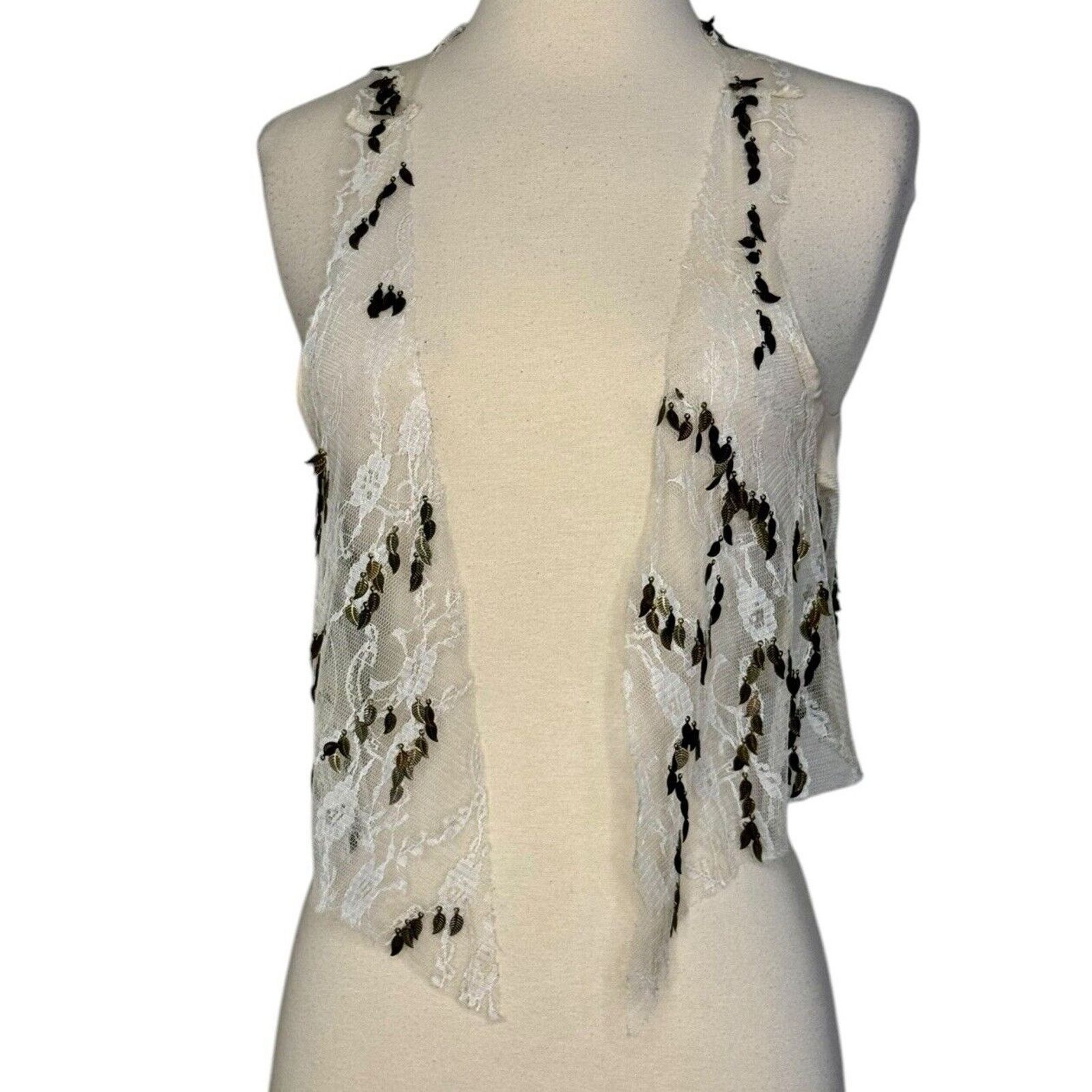 Other ARROGANT CAT Lace Charm Gold Embellished Club Vest Size XS/S Size S / US 4 / IT 40 - 2 Thumbnail