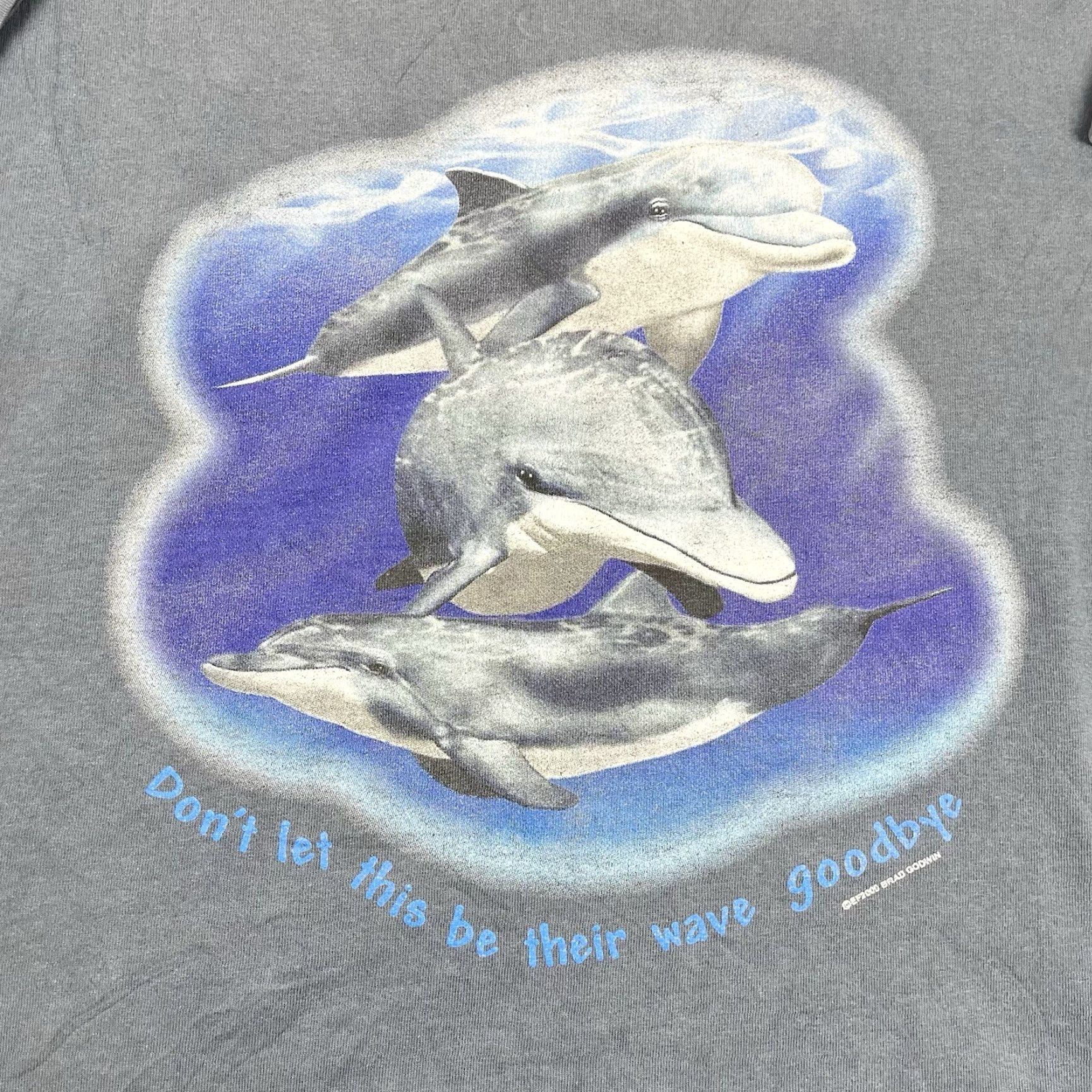 Vintage VINTAGE Brad Goodwin Dolphin Shirt 2XL Blue Cotton Short Sleeve Logo Graphic Tee Mens 2000s Y2K Nature Wildlife Conservation Alore Shirt Size US XXL / EU 58 / 5 - 2 Thumbnail