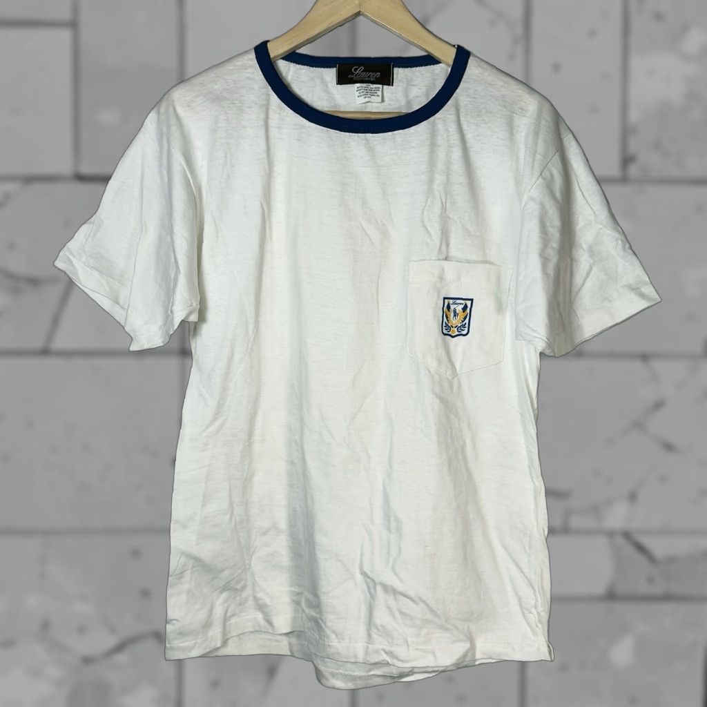 Ralph Lauren VTG Lauren Ralph Lauren Pocket Ringer Tee Mens One Size White Pockets Stitch T-Shirt One Size Size ONE SIZE - 1 Thumbnail