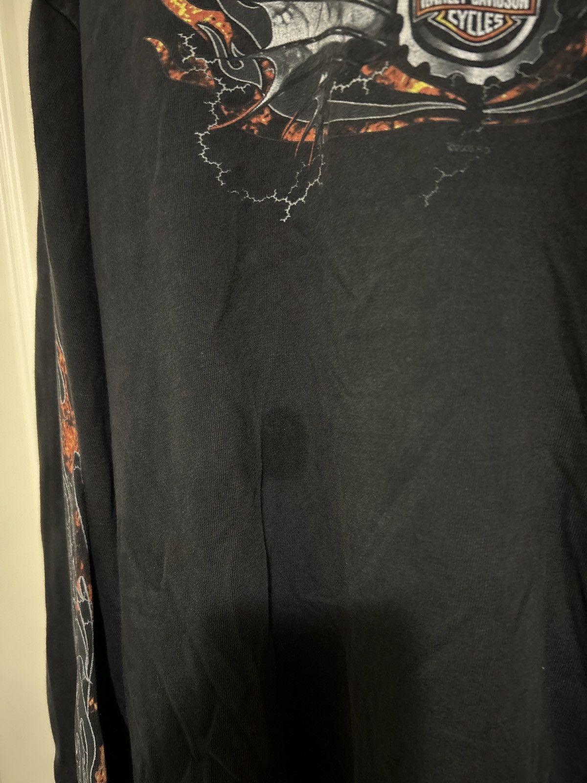 Harley Davidson × Vintage 2003 Harley Davidson flame long sleeve Size US XL / EU 56 / 4 - 5 Thumbnail
