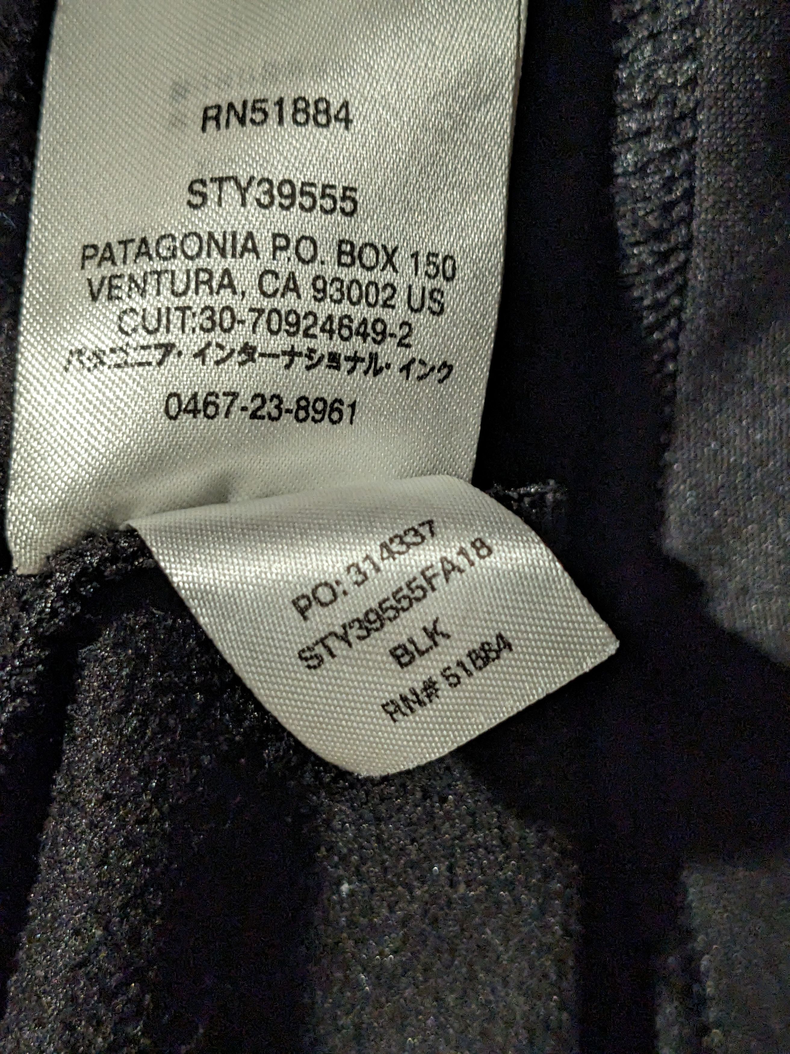 Patagonia Patagonia Spell Out Logo Black Medium PolyCycle® Hoody Size US M / EU 48-50 / 2 - 4 Thumbnail