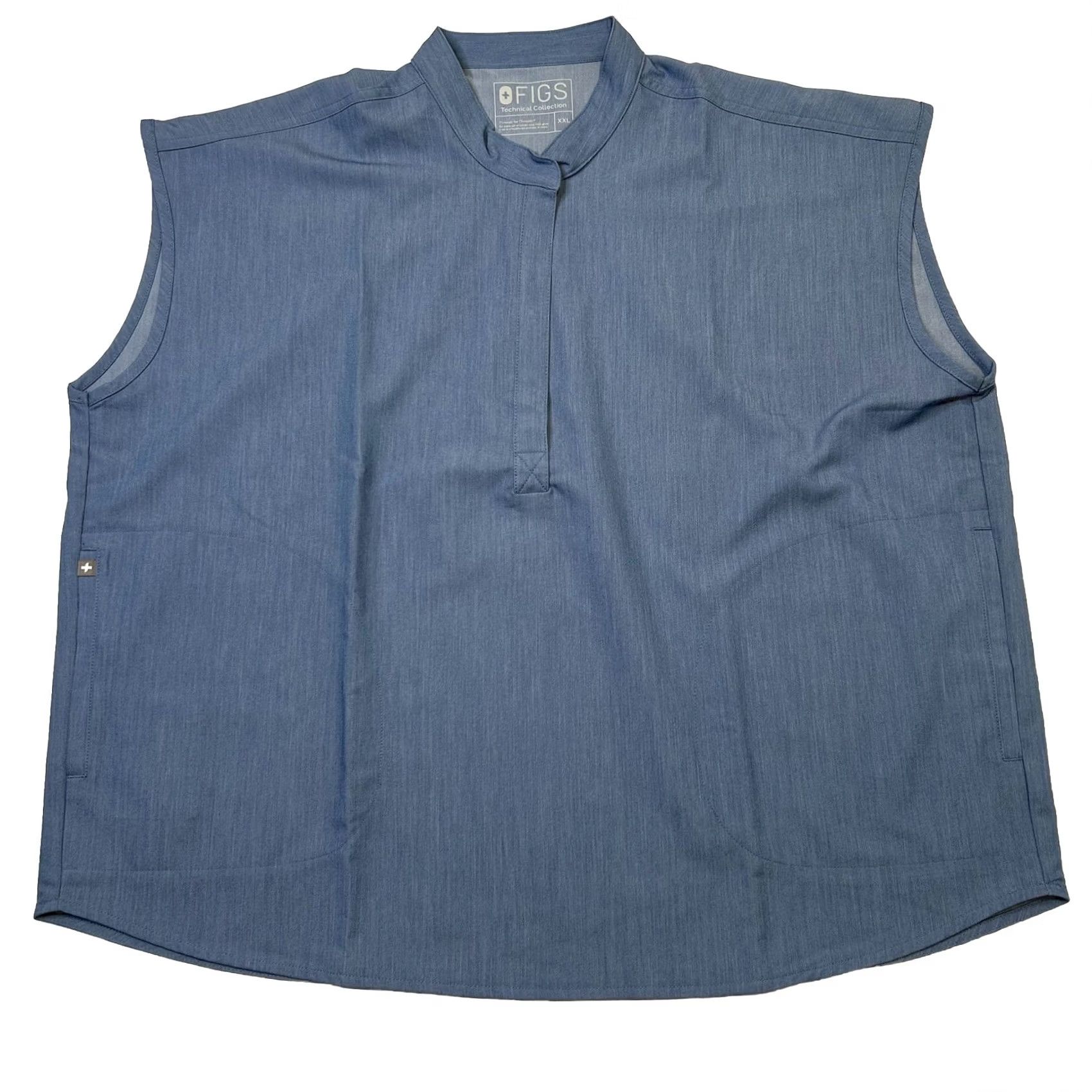 Vintage FIGS Scrub Top Shirt Womens 2XL Blue Solid Modern Raphaela Scrub Top 2XL Womens Blue FIGS Size XXL / US 16-18 / IT 52-54 - 2 Thumbnail