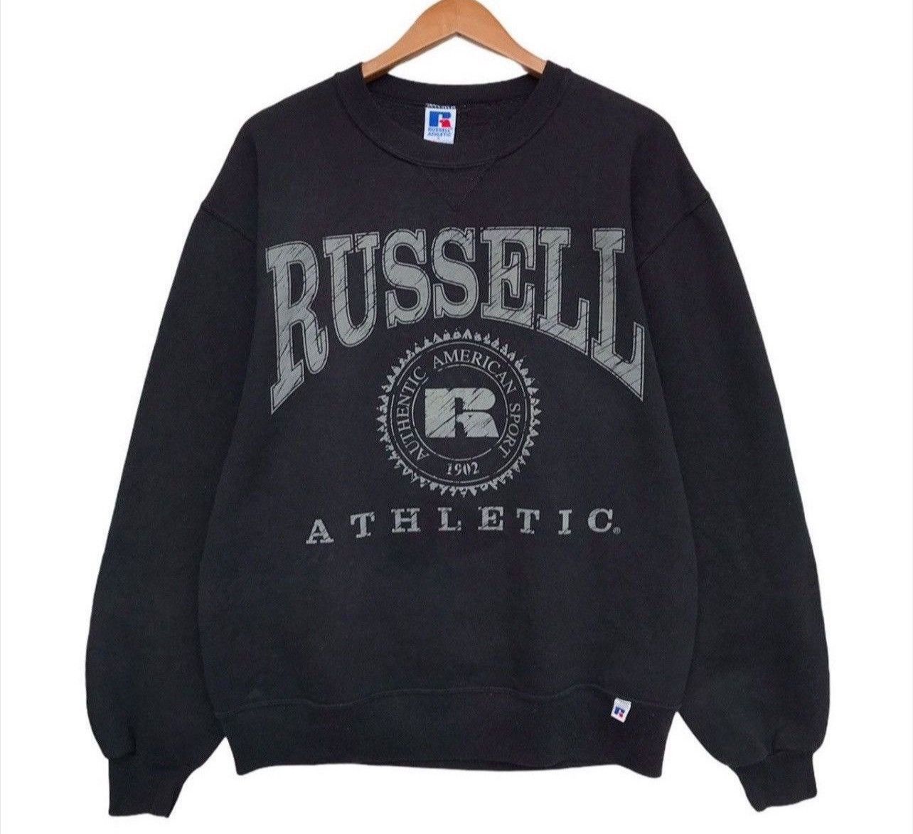 Russell Athletic Vintage Russell Athletic Spellout Baggy Boxy Sweatshirt Size US L / EU 52-54 / 3 - 1 Thumbnail