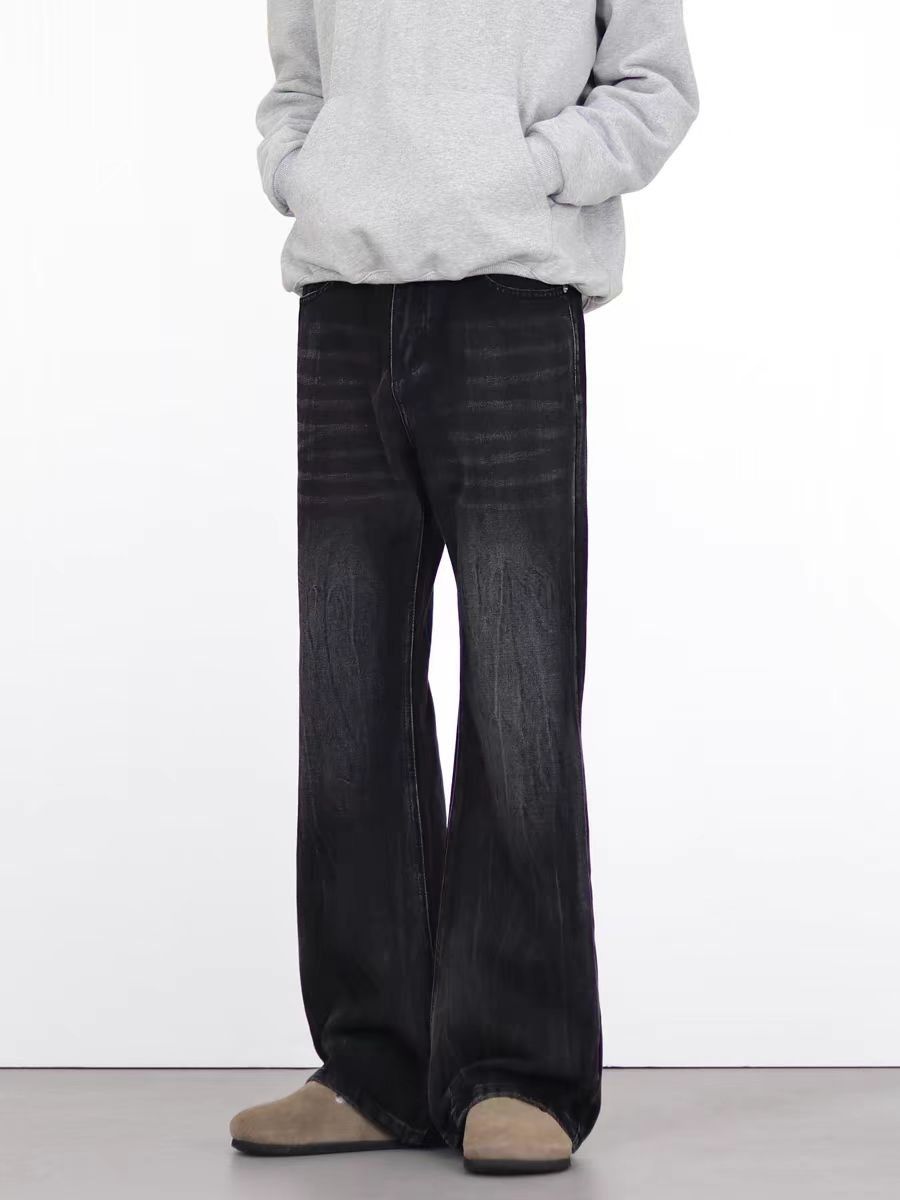 Japanese Brand × Jean Washed Vintage Lightning Textured Micro Flare Jeans Size US 32 / EU 48 - 2 Thumbnail