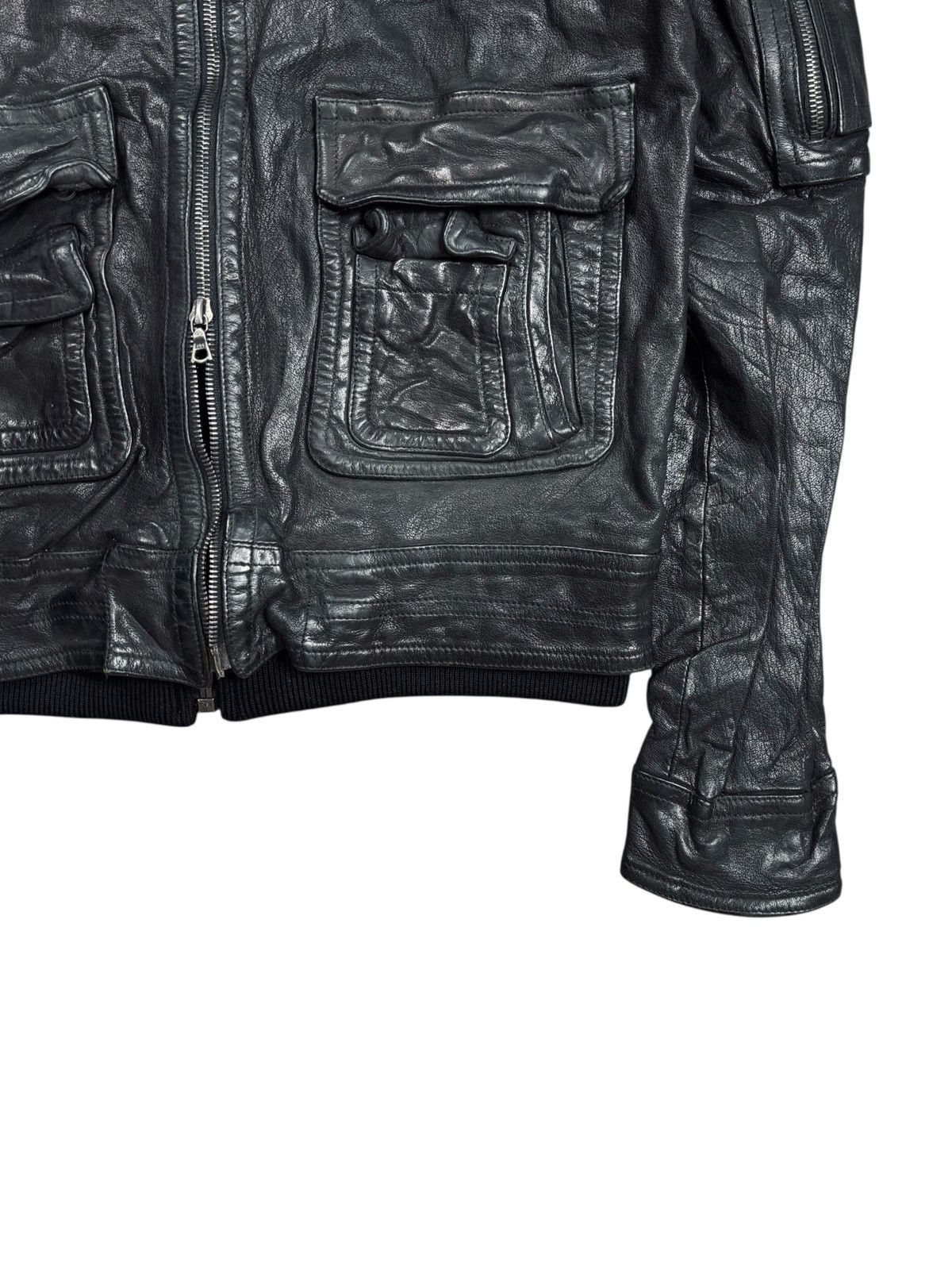 Neil Barrett 2000s Neil Barrett Indie Sleaze Hooded Leather Jacket Size US M / EU 48-50 / 2 - 6 Thumbnail