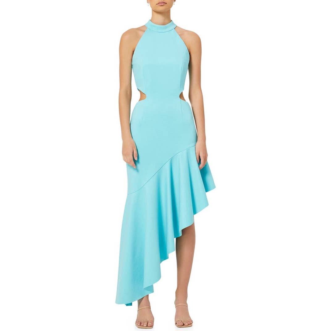 Elliatt Elliatt Specter Side Cutout Asymmetric Cocktail Dress Blue ...