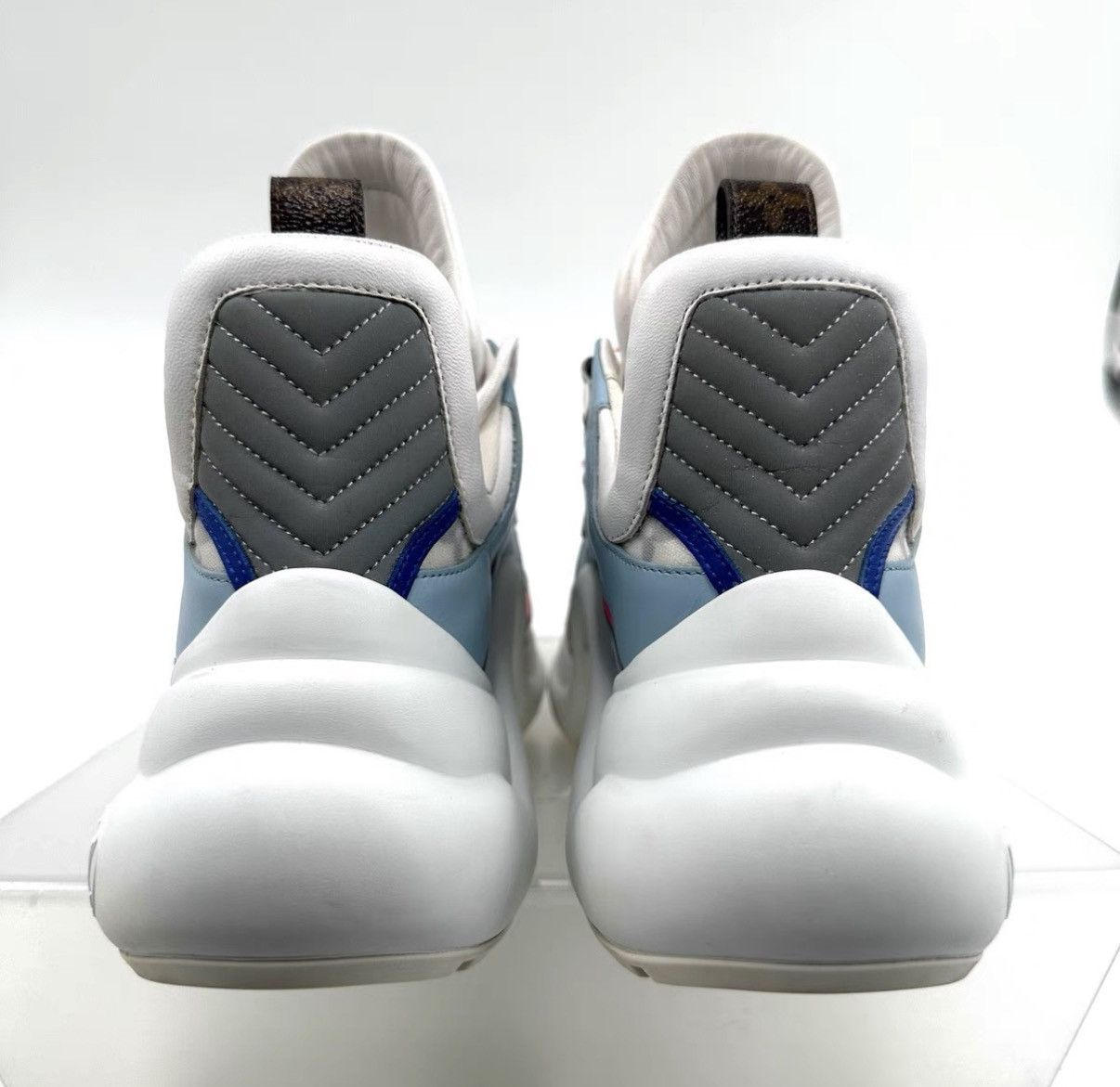 Louis Vuitton Louis VVuitton Pink White Blue Monogram Dad Sneakers K12 Size US 7.5 / IT 37.5 - 3 Thumbnail