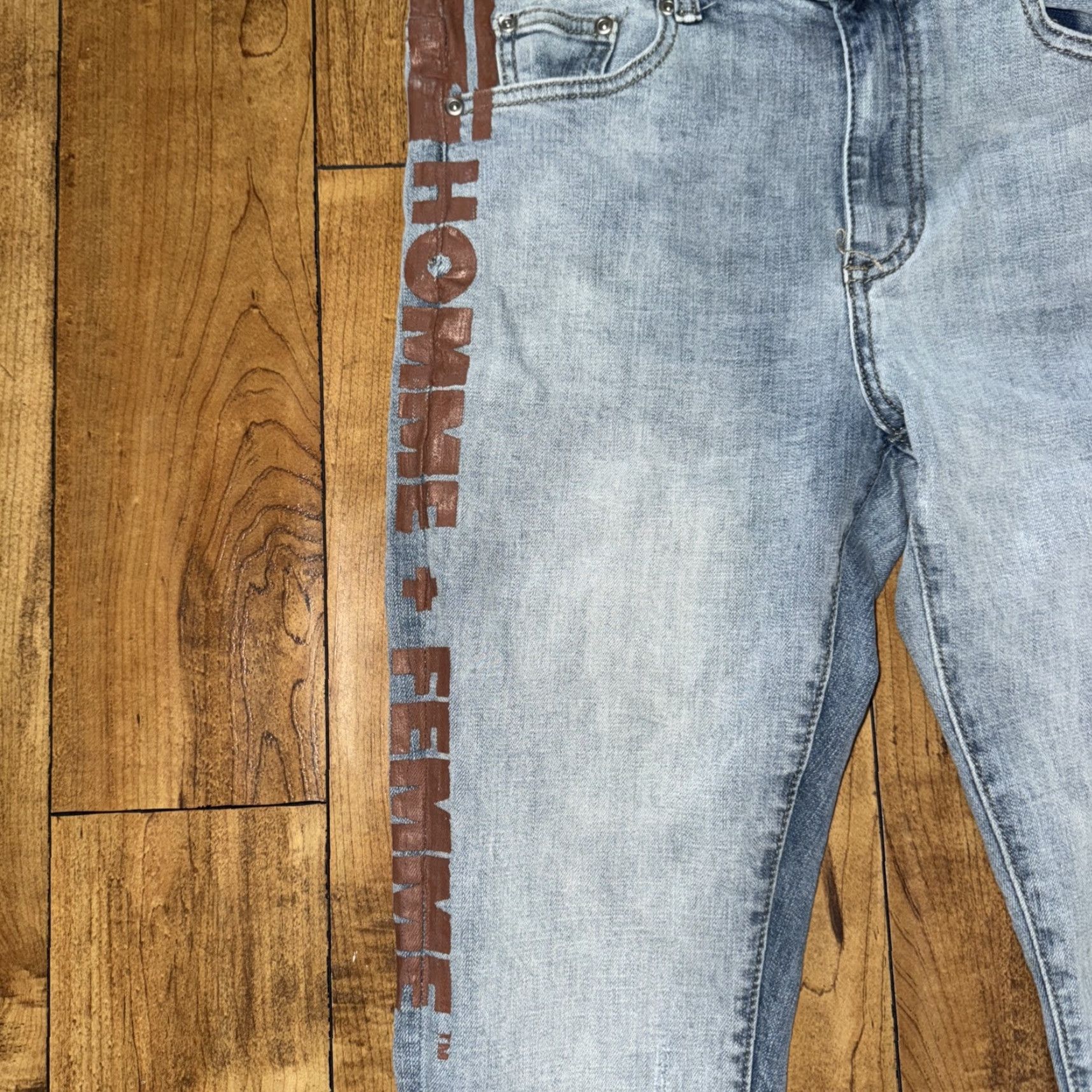 Vintage VINTAGE Homme + Femme Light Blue Skinny Jeans 30x32 Denim Men Slim Regular 30 32 Blue Jeans Fashion Streetwear Size US 30 / EU 46 - 2 Thumbnail