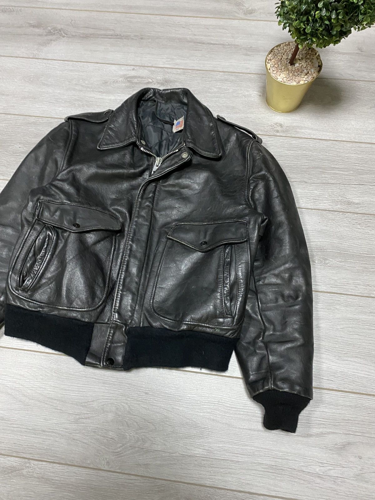 Schott Schott Perfect USA vintage leather jacket 90s Size US S / EU 44-46 / 1 - 5 Thumbnail