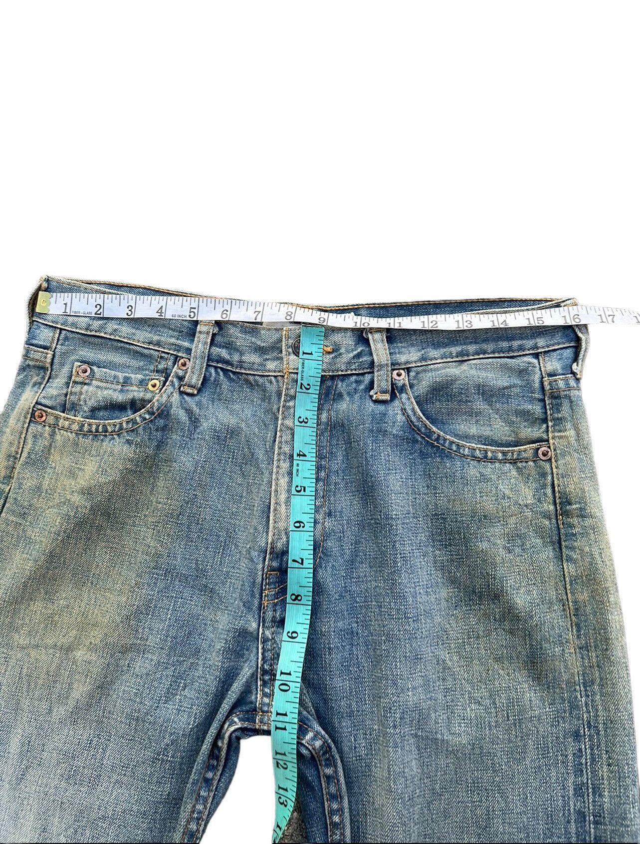 Comme des Garcons Vintage 2004 Junya Watanabe CDG Selvedge Denim Mudded Jeans Size US 31 - 3 Thumbnail