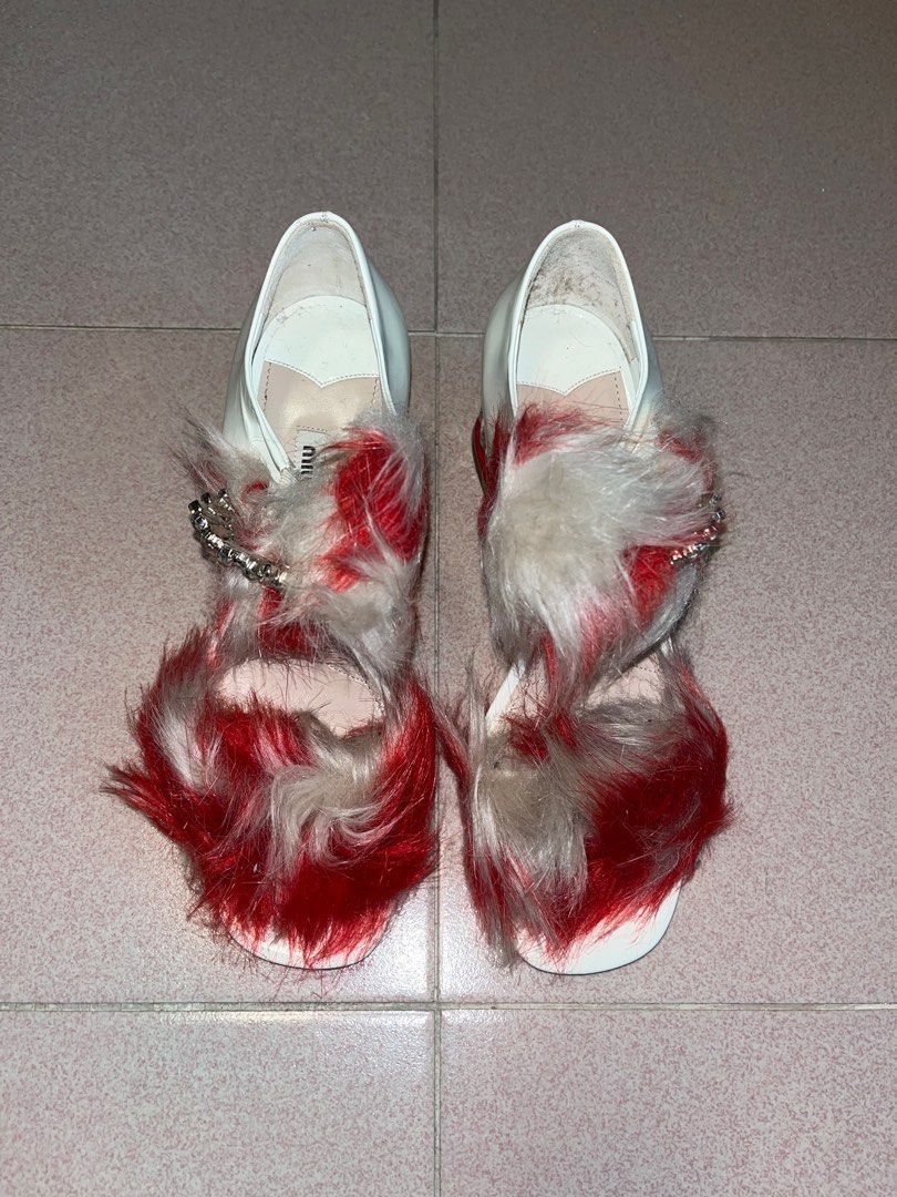 Miu Miu Miu Miu Faux Fur Heels Size US 10 / IT 40 - 2 Thumbnail