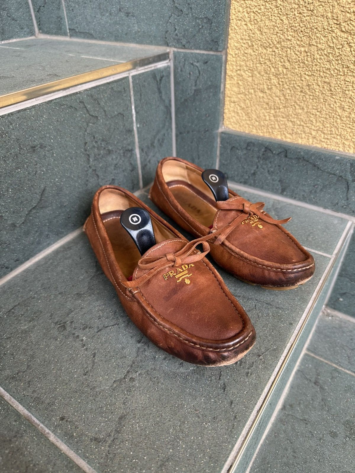 Prada Prada Leather Loafers Brown Low Made In Italy Luxury Rare 36 Size US 5.5 / IT 35.5 - 2 Thumbnail