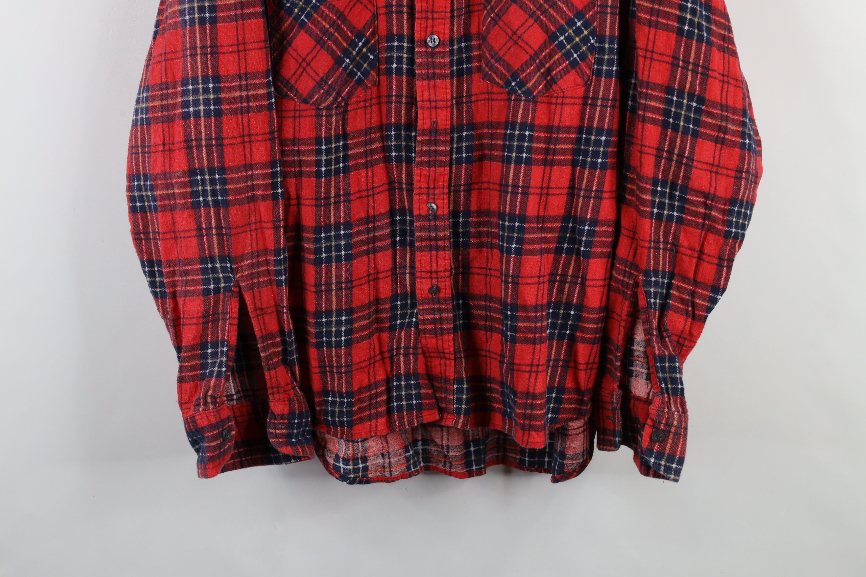 Vintage Vintage 90s Streetwear Flannel Collared Button Shirt Plaid Size US XL / EU 56 / 4 - 3 Thumbnail