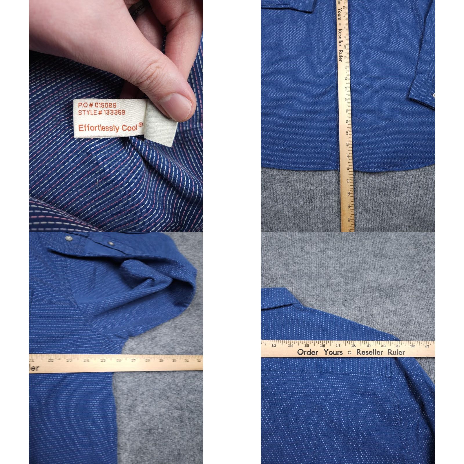 Carbon2Cobalt Cargon 2 Cobalt Flannel Shirt Men's XL Blue Polka Dot Oxford Cotton Poocket NWT Size US XL / EU 56 / 4 - 8 Thumbnail