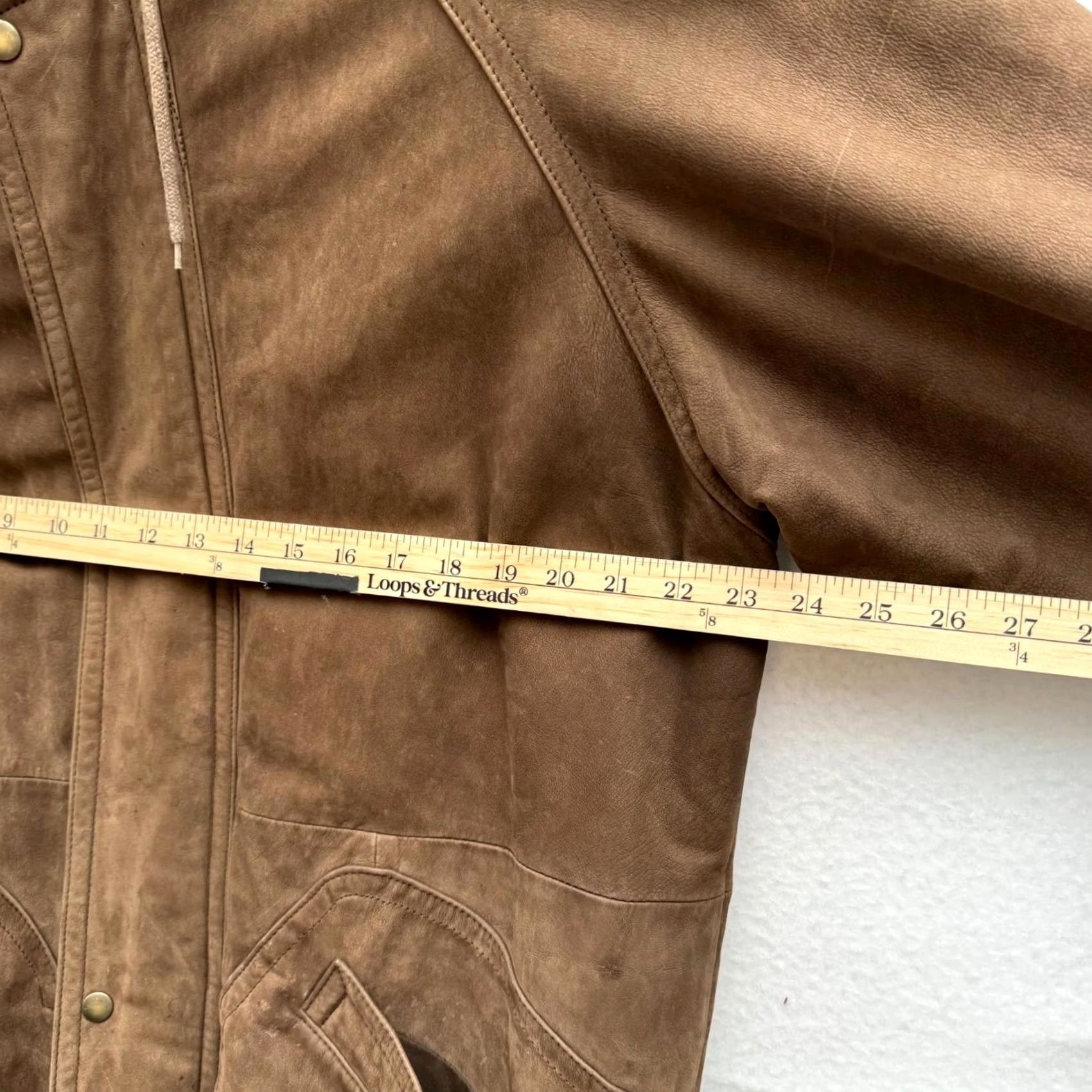 Vintage VINTAGE Adventure Bound Brown Leather Jacket Parka Mens S 90s Brown Nylon Lining Size US S / EU 44-46 / 1 - 7 Thumbnail