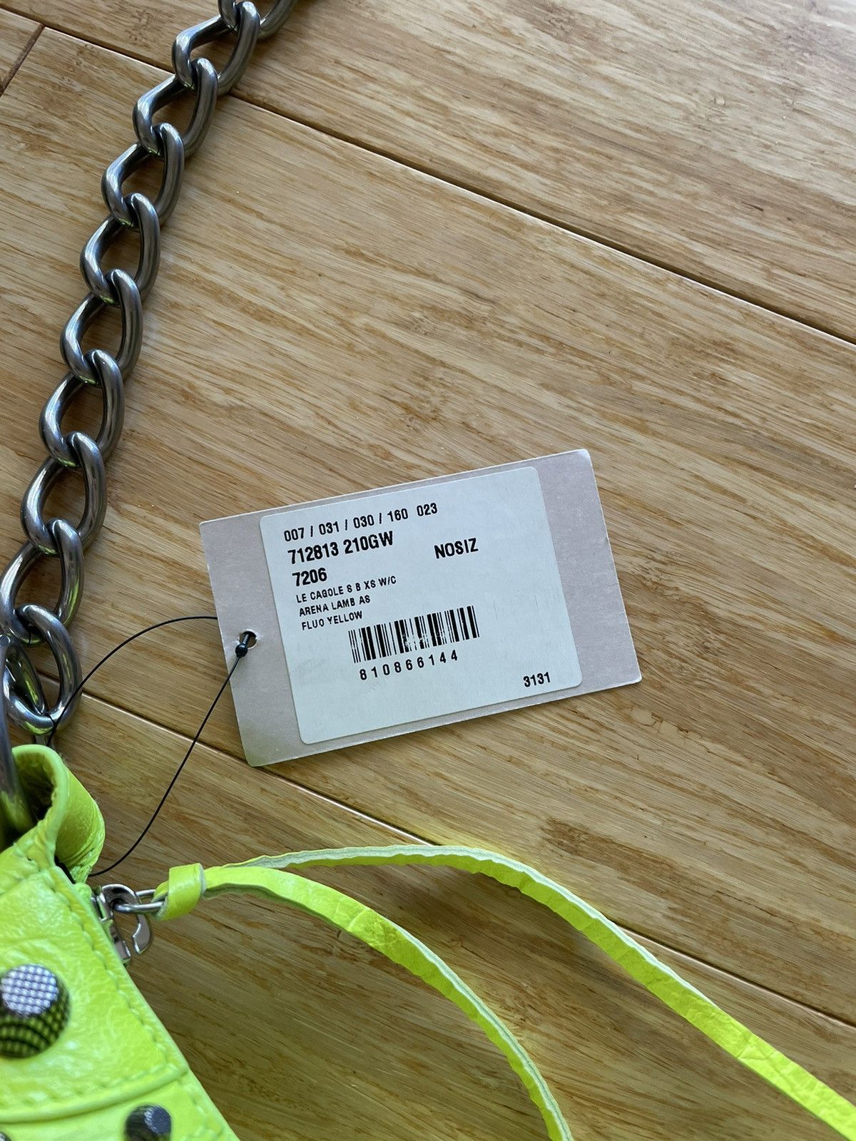 Balenciaga LE CAGOLE 8 B X8 W/C ARENA LAMB AS FLUO YELLOW Size ONE SIZE - 2 Thumbnail
