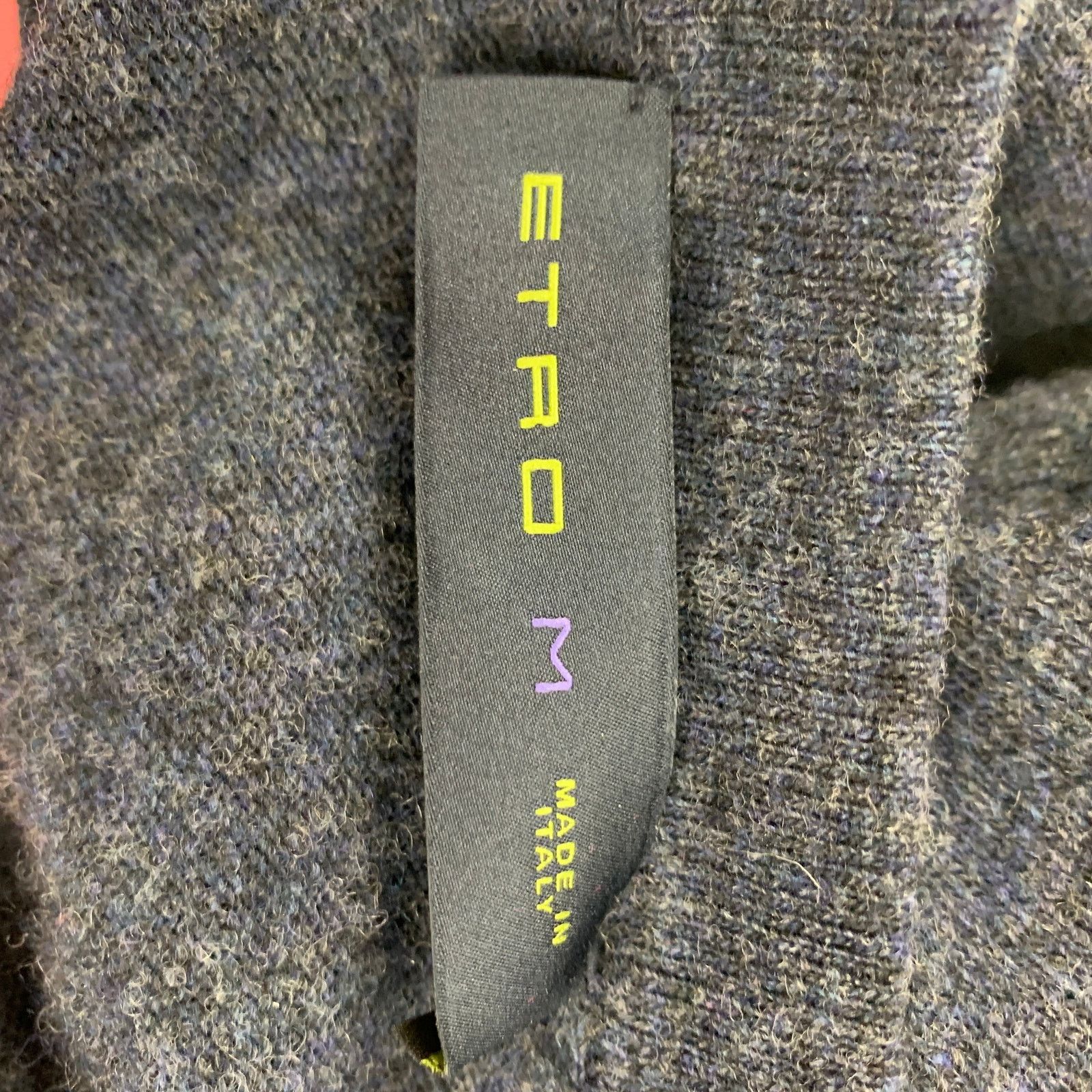 Etro ETRO Size M Blue Gray Heather Wool V-Neck Pullover Size US M / EU 48-50 / 2 - 5 Thumbnail