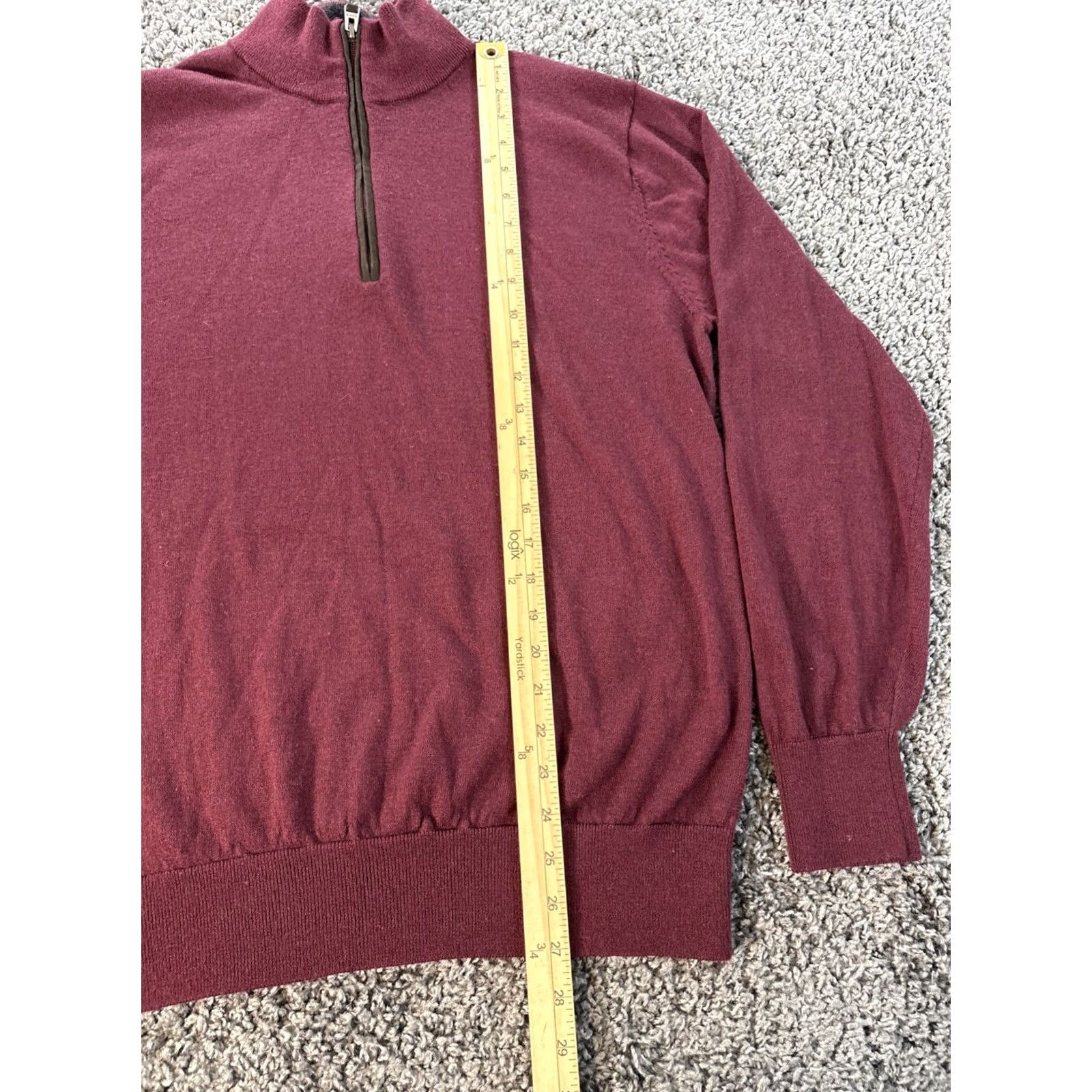 Orvis Orvis Sweater Mens M Red Merino Wool Quarter Zip Men Size Burgundy Soft Preppy Size US M / EU 48-50 / 2 - 2 Thumbnail