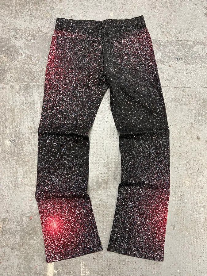 Designer × Roberto Cavalli × Vintage 2000s Roberto Cavalli Red Galaxy Expansion Embellished Pants Size 28" / US 6 / IT 42 - 5 Thumbnail