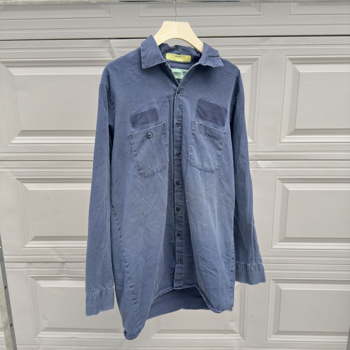 Vintage Sun Faded Thrashed Distressed Work Shirt ERD Grunge Chrome Size US L / EU 52-54 / 3 - 10 Thumbnail