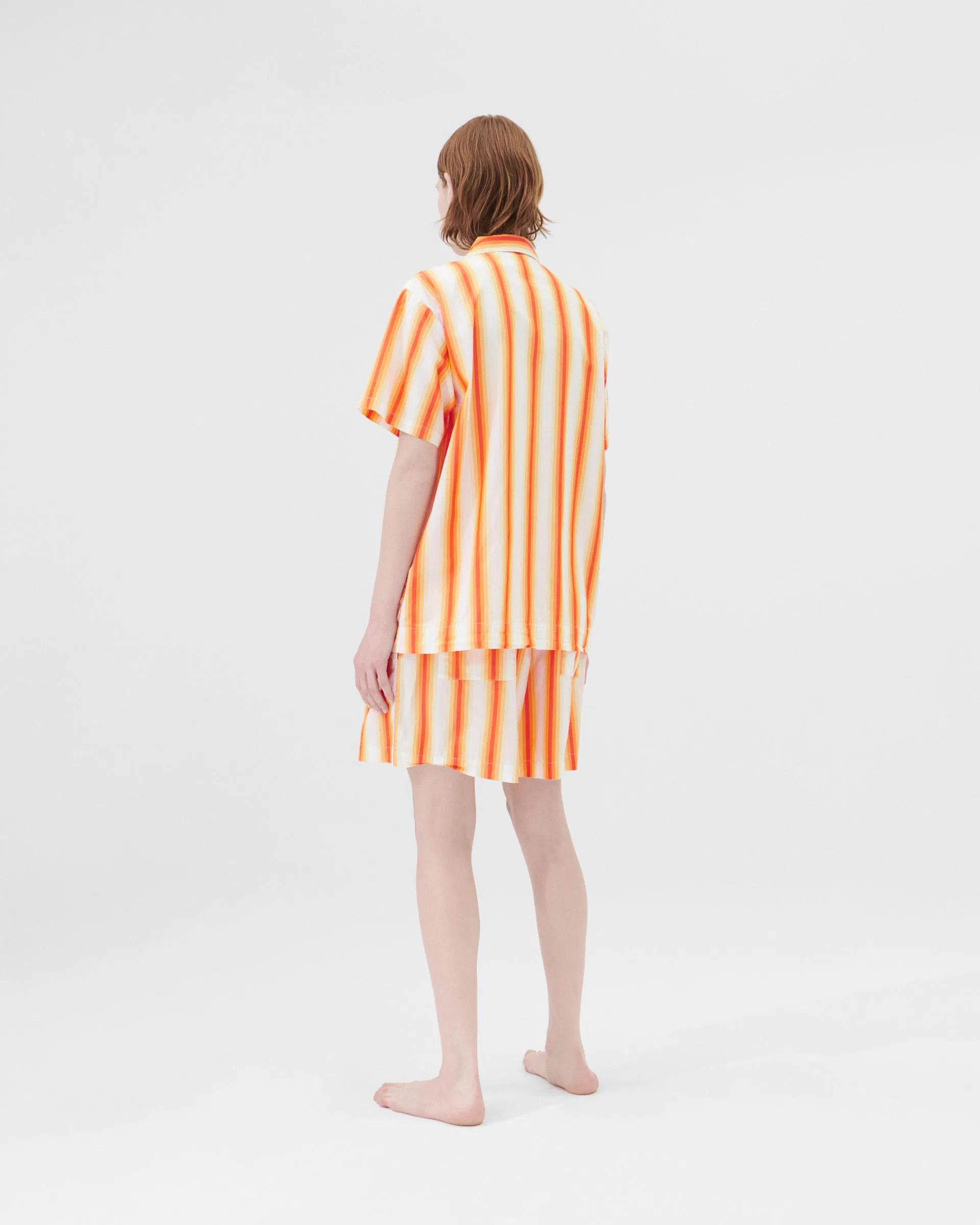 Tekla o1mle0525 Unisex Poplin Short Sleeve Shirt in Orange Marquee Size S / US 4 / IT 40 - 3 Thumbnail