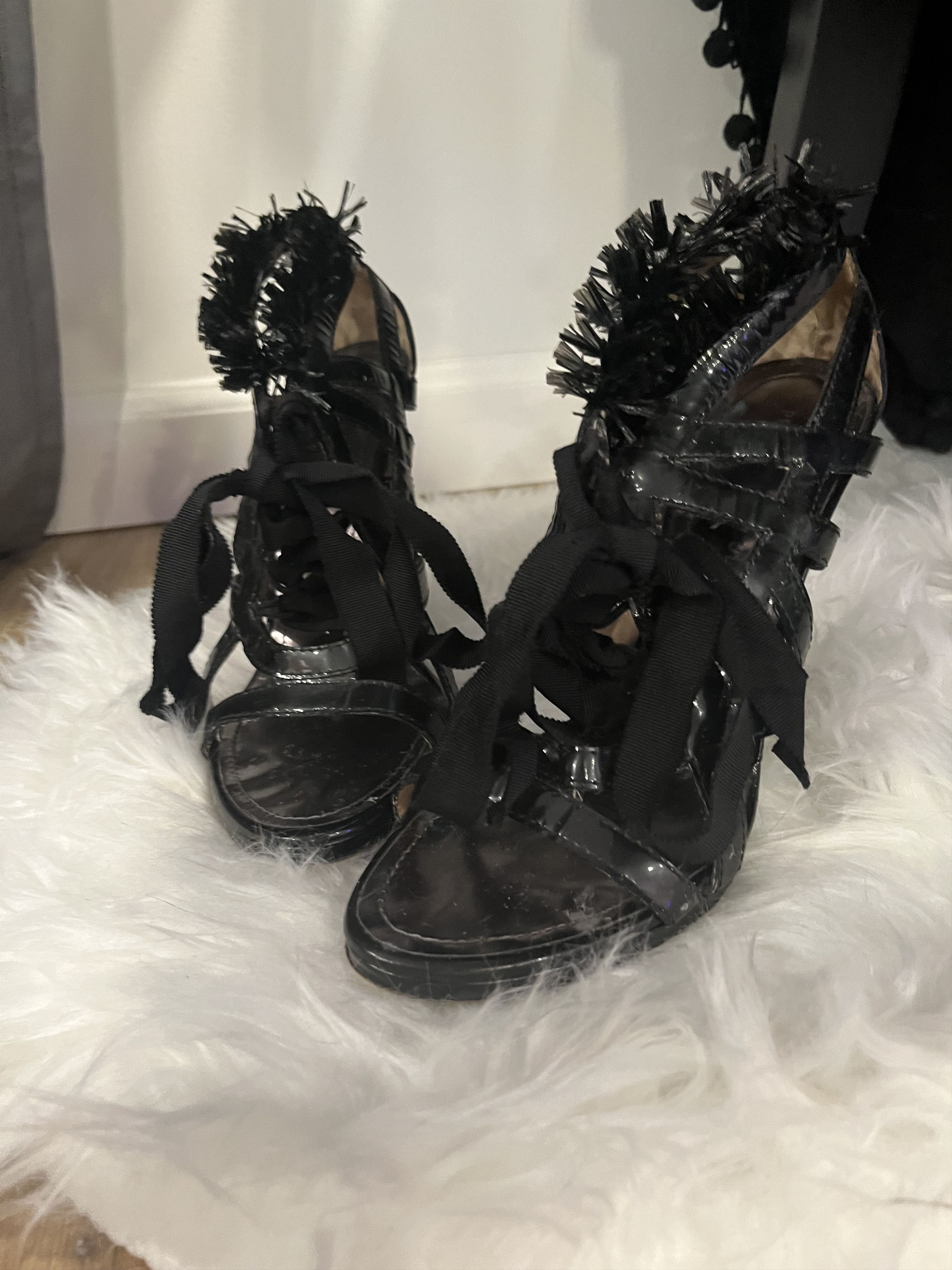 Proenza Schouler Proenza Patent Leather Lace-Up Heels Size US 8.5 / IT 38.5 - 2 Thumbnail