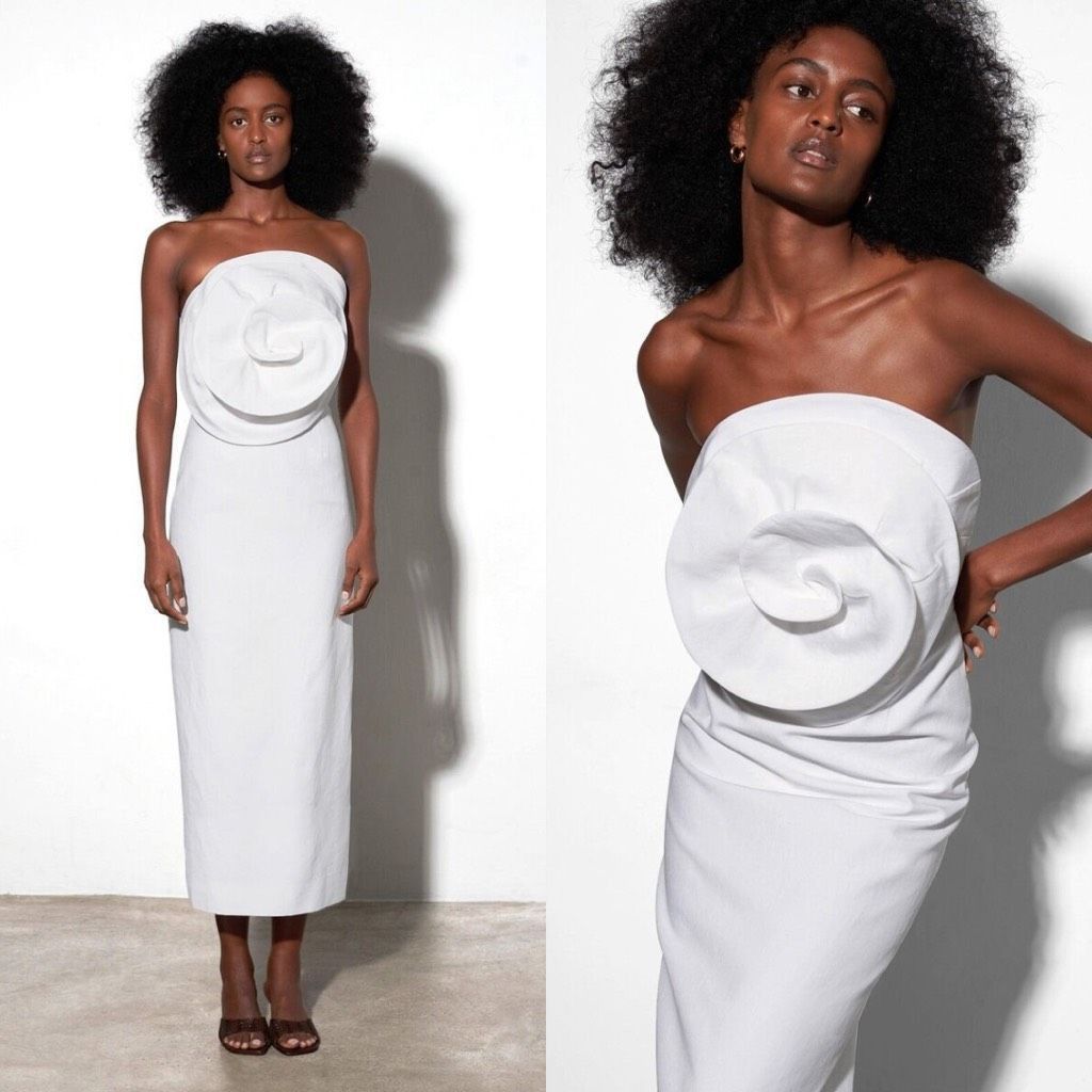 Mara Hoffman Mara Hoffman Maia Ivory White Hemp Strapless Midi Cocktail D Size M / US 6-8 / IT 42-44 - 1 Thumbnail
