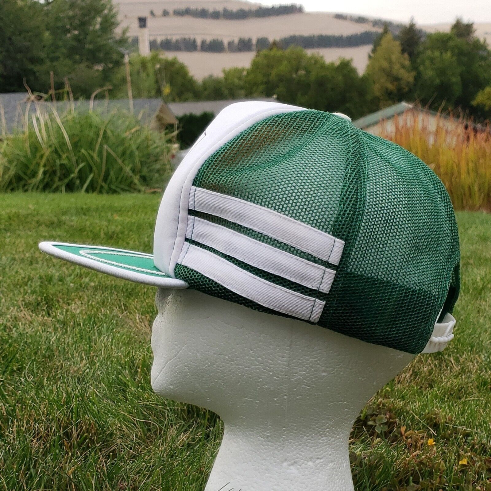 Vintage 3 Stripe 5 Panel Hat Green Giant Asparagus Snapback Foam Vin Size ONE SIZE - 3 Thumbnail