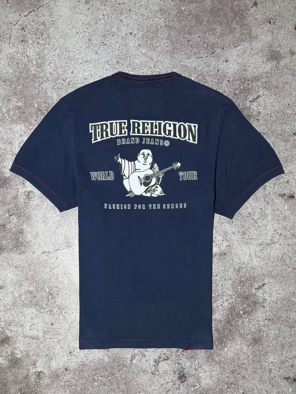 True Religion × Vintage True Religion Vintage Big Printed Buddha y2k Blue Red Tshirt Size US L / EU 52-54 / 3 - 1 Thumbnail
