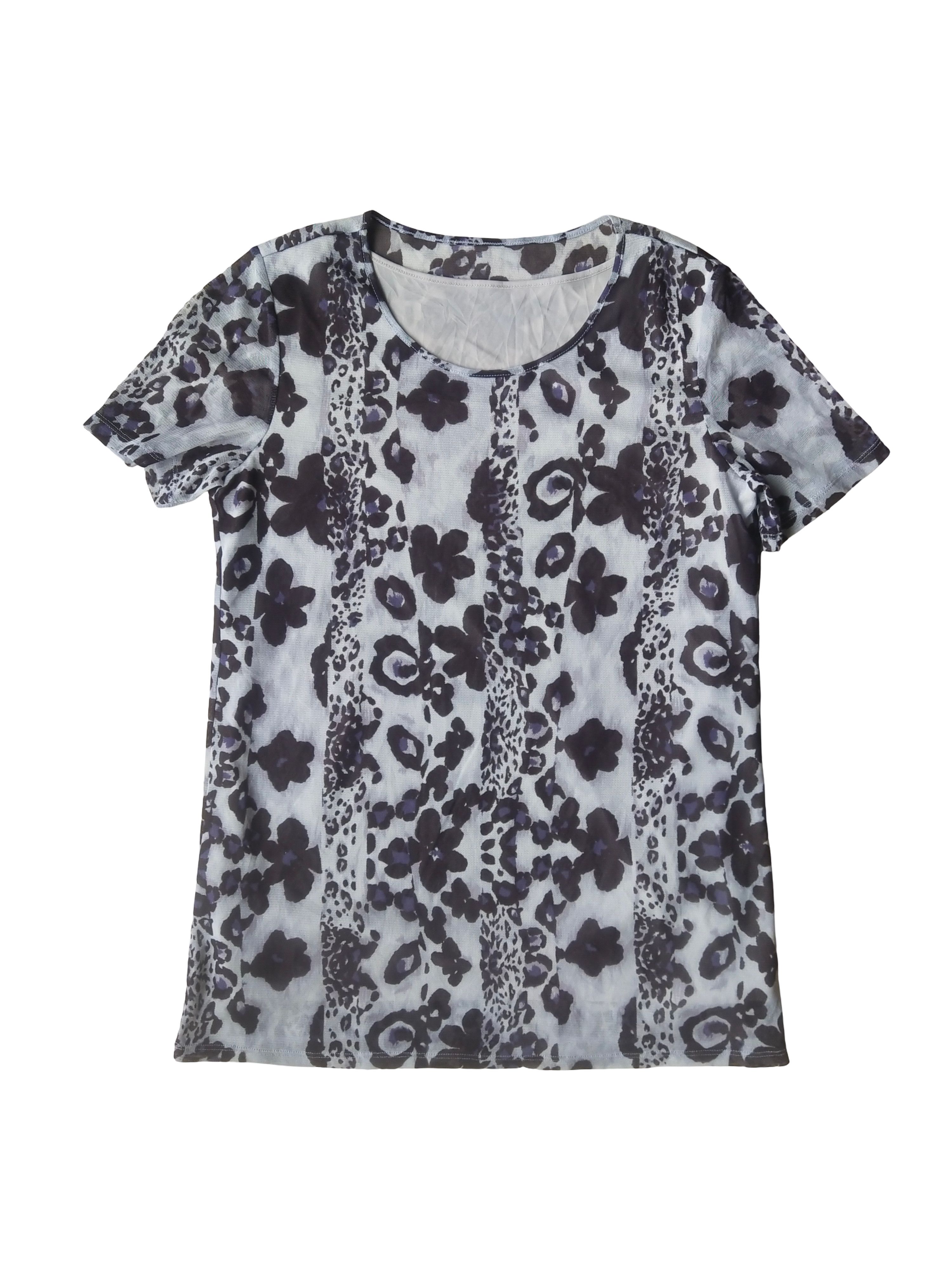 Krizia Uomo EVEX by Krizia Leopard Floral Sheer Mesh Top Size M / US 6-8 / IT 42-44 - 1 Thumbnail