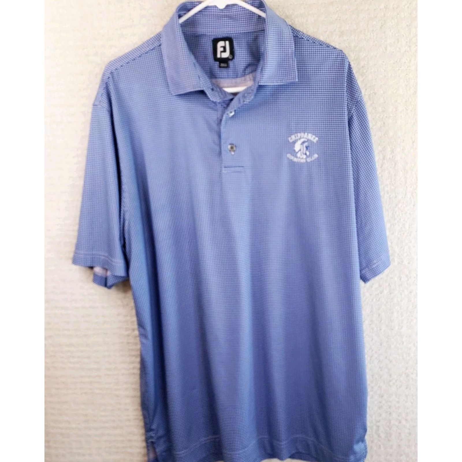Footjoy FootJoy Polo Shirt L Blue Herringbone Chippanee Country Club Golf Short Sleeve Pullover 3 Button Mens Regular Size Size US L / EU 52-54 / 3 - 2 Thumbnail