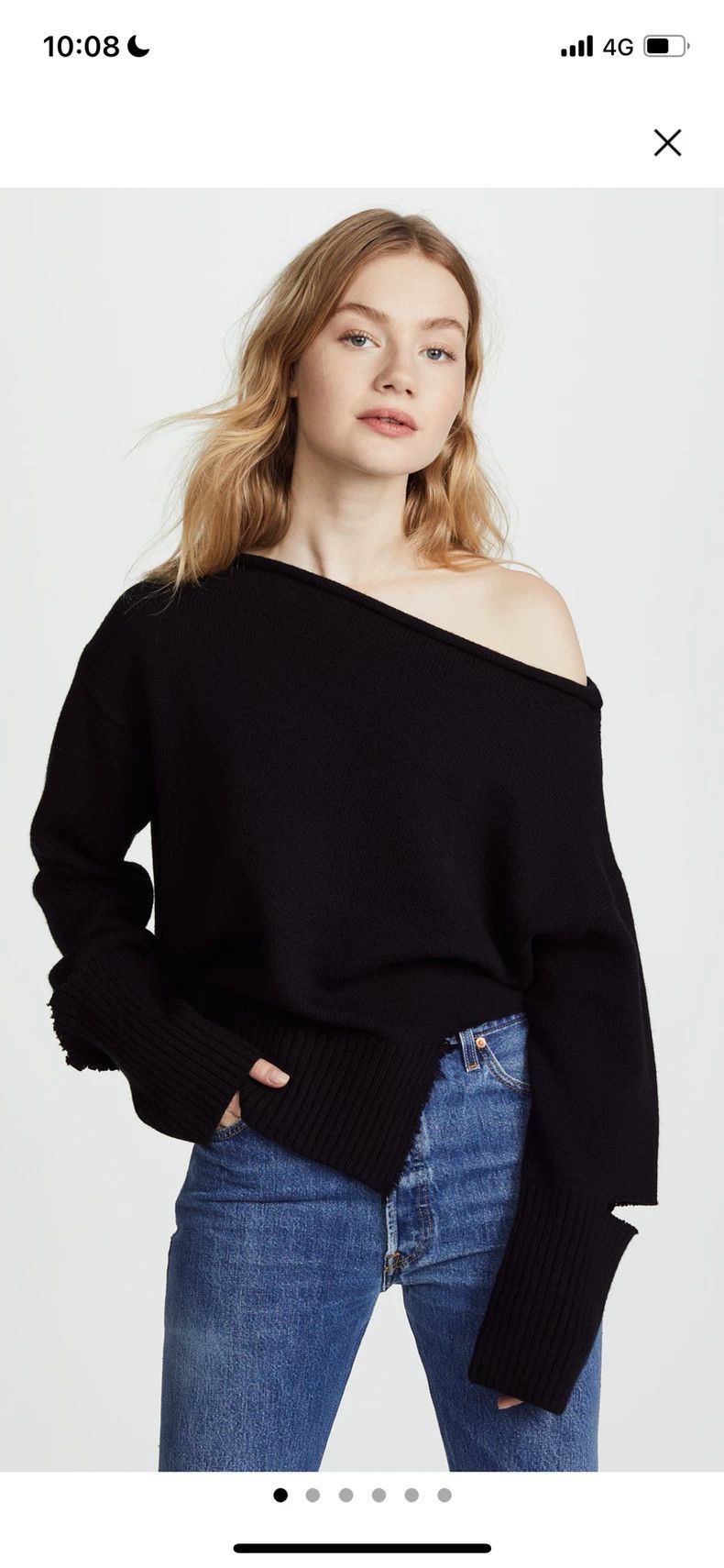 HELMUT LANG Irregularly slanted off-shoulder sweater