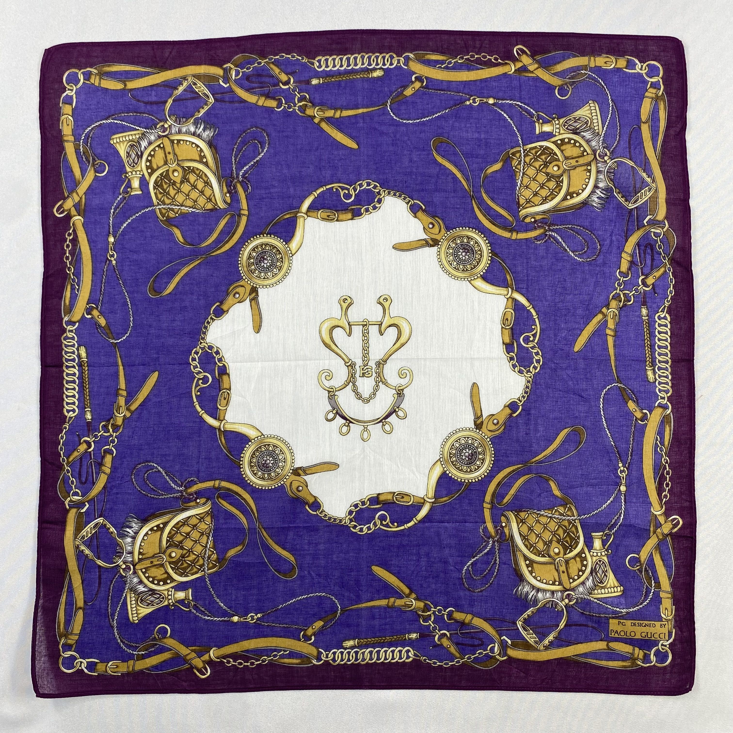 Paolo Gucci × Vintage Paolo Gucci Neckerchief / Bandana / Handkerchief-P1886 Size ONE SIZE - 1 Thumbnail
