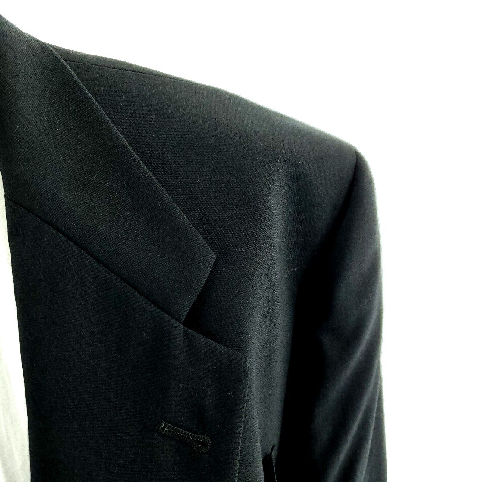 Hart Schaffner Marx Hart Schaffner Marx Wool 2 Button Blazer 44R Charcoal Gray Size 44R - 2 Thumbnail