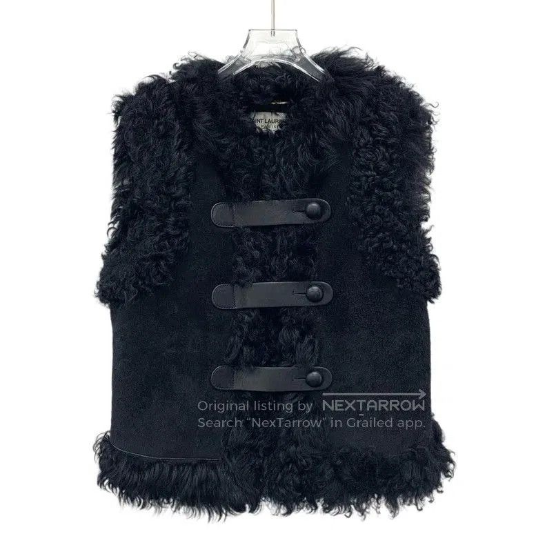 Saint Laurent Paris Saint Laurent Black Shearling Vest Jacket. Size US S / EU 44-46 / 1 - 1 Thumbnail