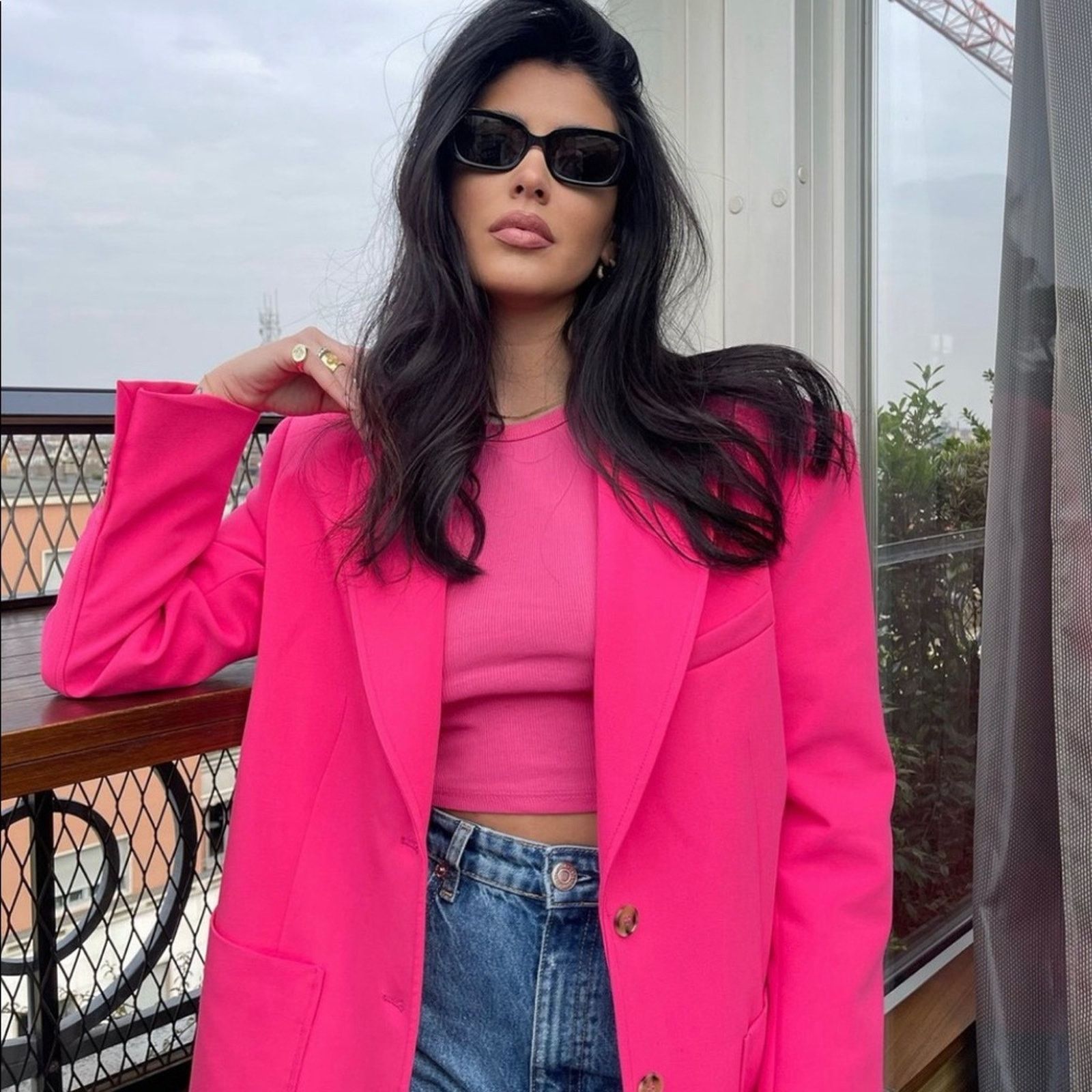 Zara ZARA BLOGGER FAVORITE MENSWEAR STYLE BLAZERNEON PINK Size S / US 4 / IT 40 - 13 Thumbnail