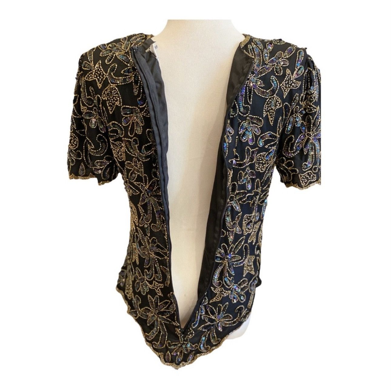 Vintage Vintage Sequin Beaded Top Formal Wedding Party S Size S / US 4 / IT 40 - 4 Thumbnail