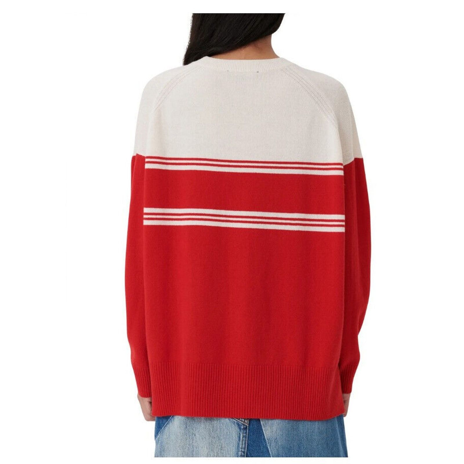 Maje Maje Mariany Wool Color Blocked Sweater Red Size 2 (US 6) Size XS / US 0-2 / IT 36-38 - 2 Thumbnail