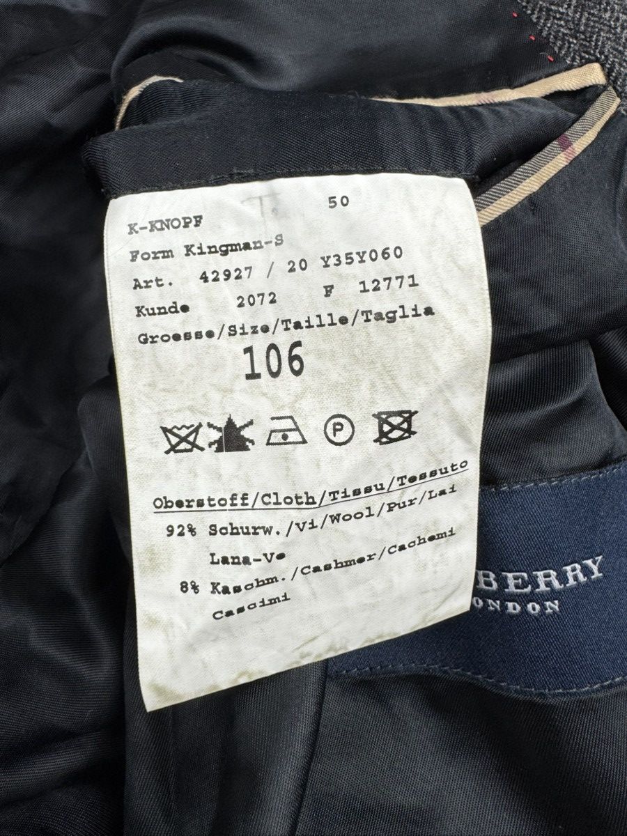 Burberry × Vintage Burberry charcoal wool cashmere blend long blazer old money Size 44R - 16 Thumbnail