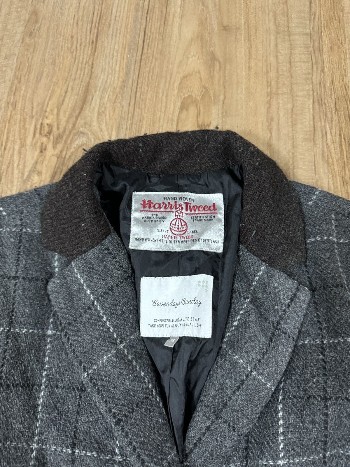 Burberry × Vintage HARRIS TWEED X SEVENDAYS SUNDAY WOOL JACKET Size US M / EU 48-50 / 2 - 3 Thumbnail