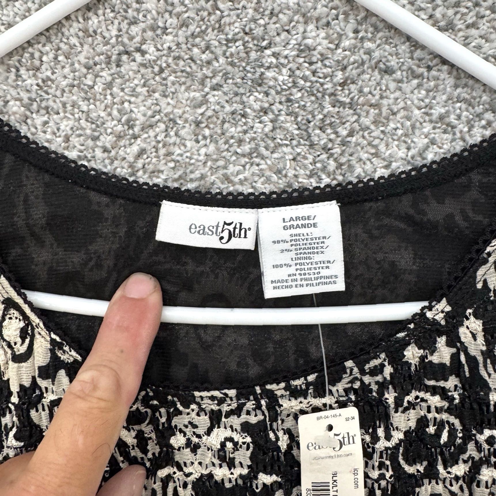 Vintage VINTAGE Y2K Blouse Sz Large Artisinal Boho Chic Jacquard Weave Business Casual East 5th Black L Women Blouse Size L / US 10 / IT 46 - 3 Thumbnail