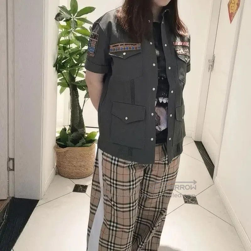 Other Valentino Military Green Embroidered Short Sleeve Shirt . Size M / US 6-8 / IT 42-44 - 9 Thumbnail