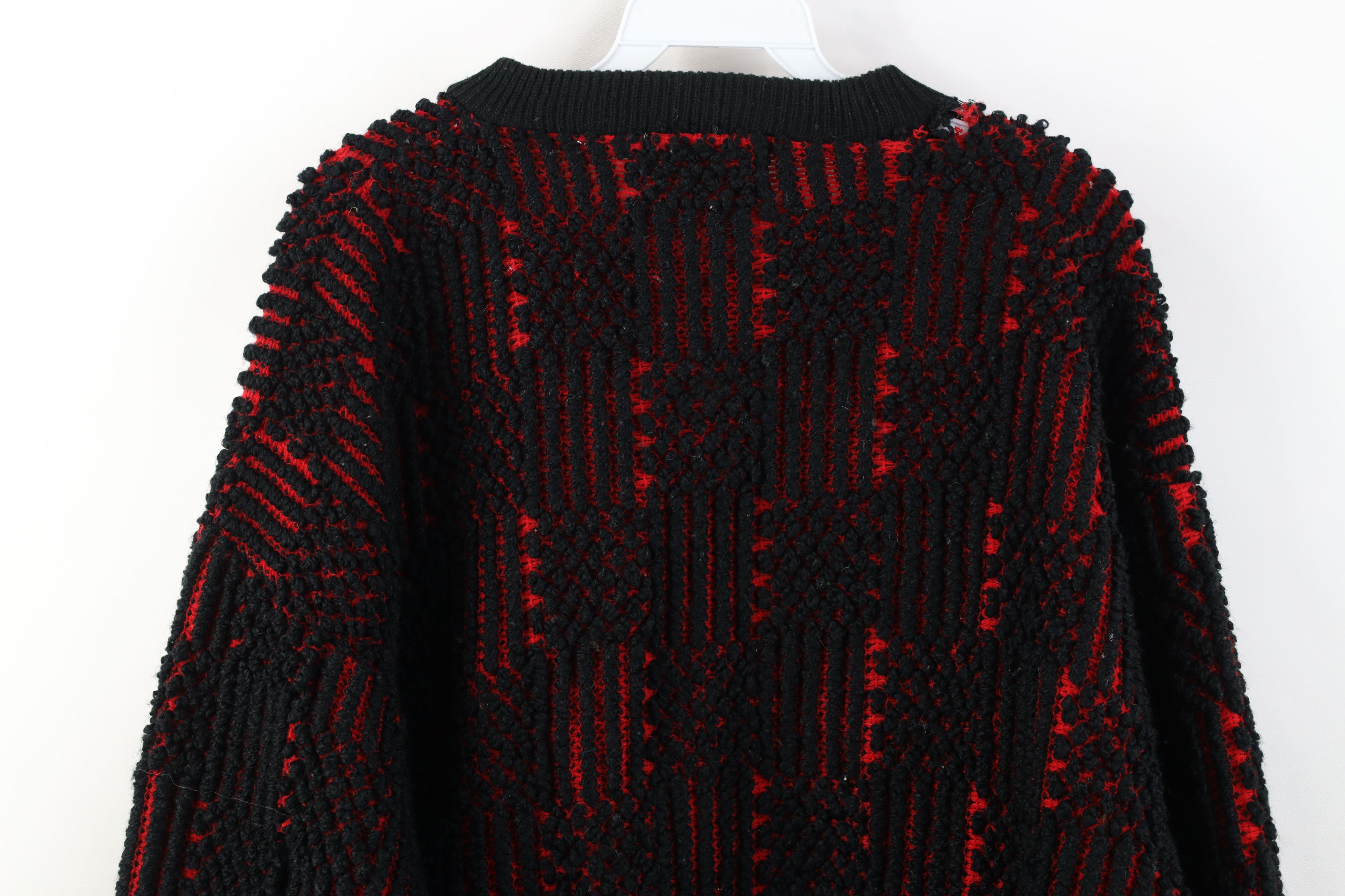 Vintage Vintage 90s Streetwear Trim Chunky Knit Football Sweater Size US M / EU 48-50 / 2 - 13 Thumbnail