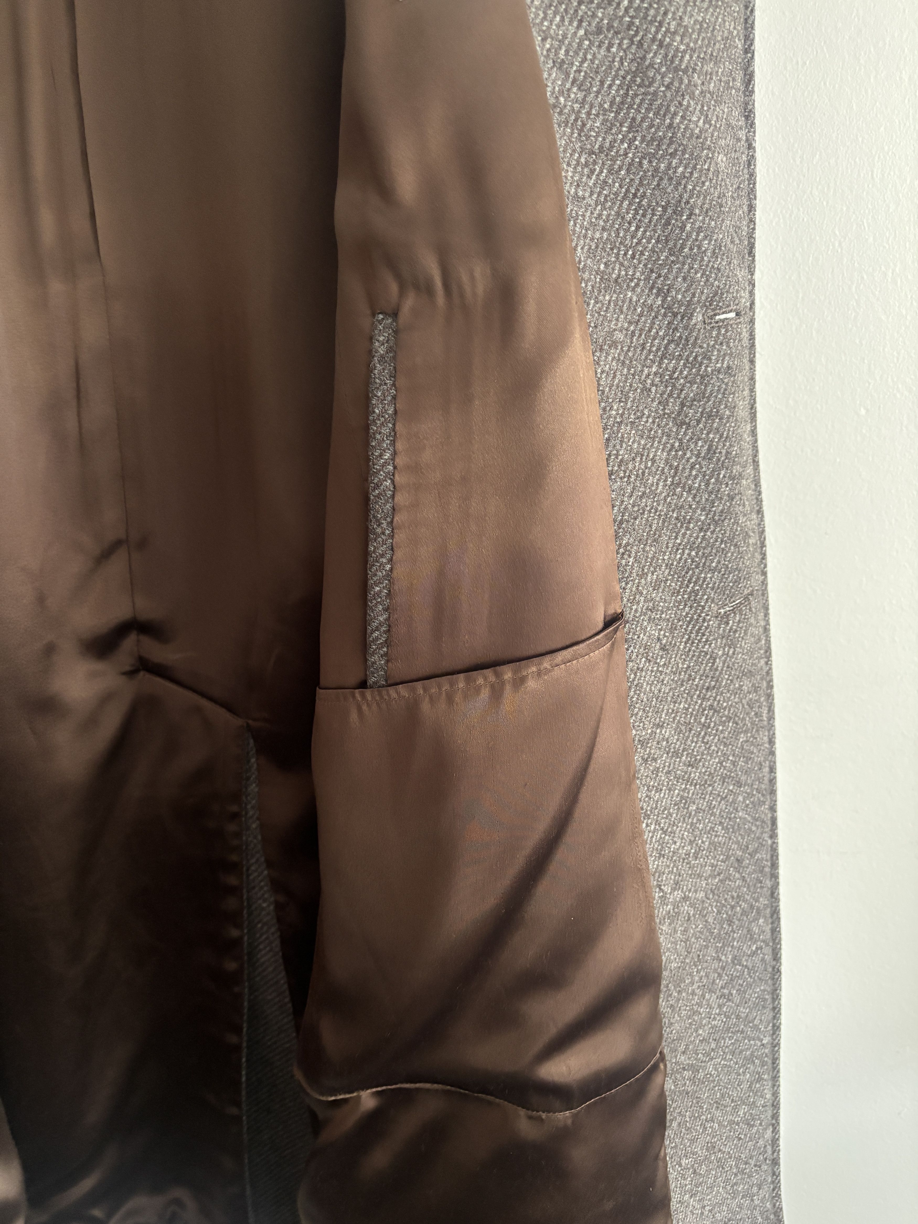 Aquascutum Grey Brown Belted Wool Tweed Overcoat --36-38 Short/ Small Size US S / EU 44-46 / 1 - 16 Thumbnail
